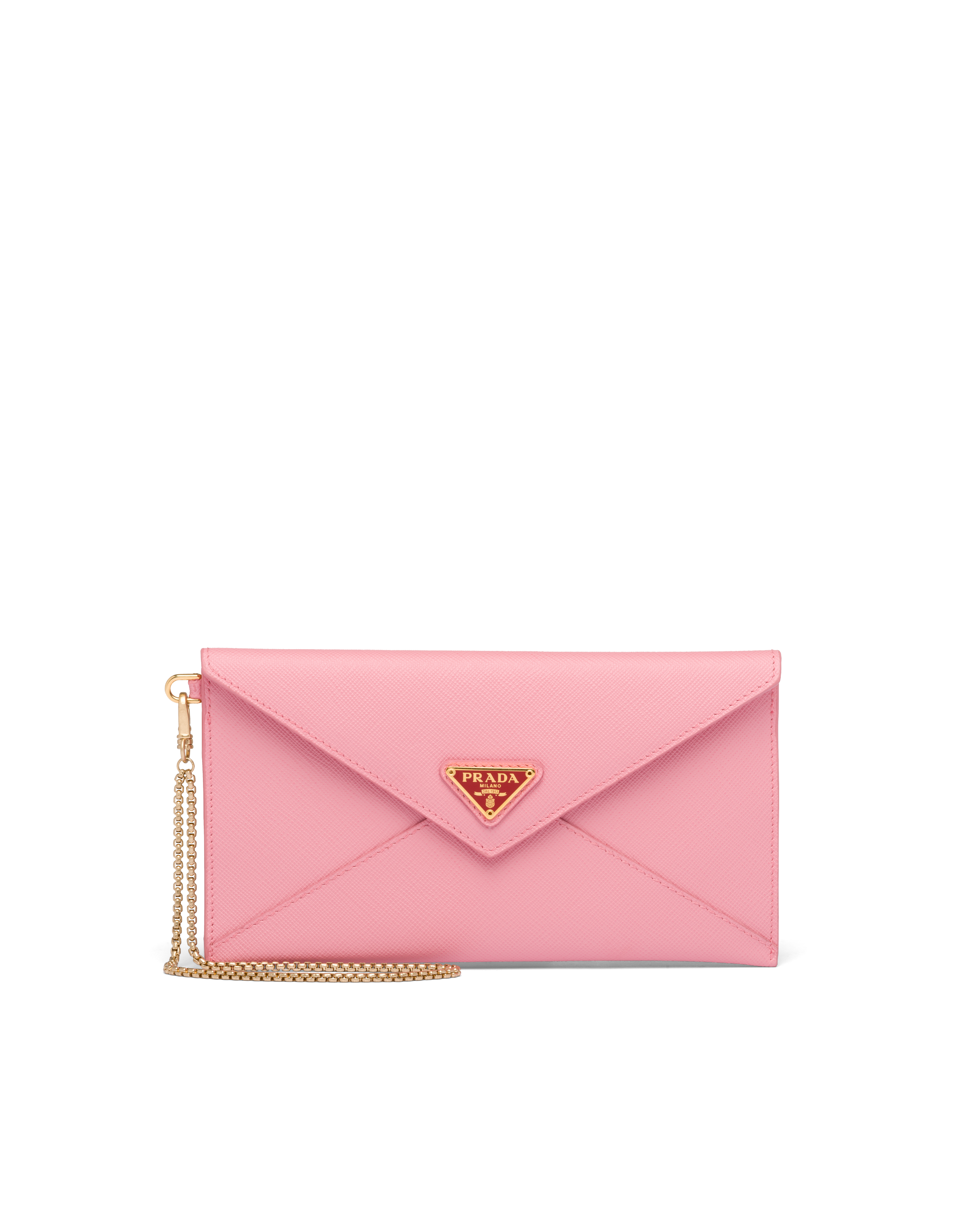 Saffiano leather clutch with chain | Prada