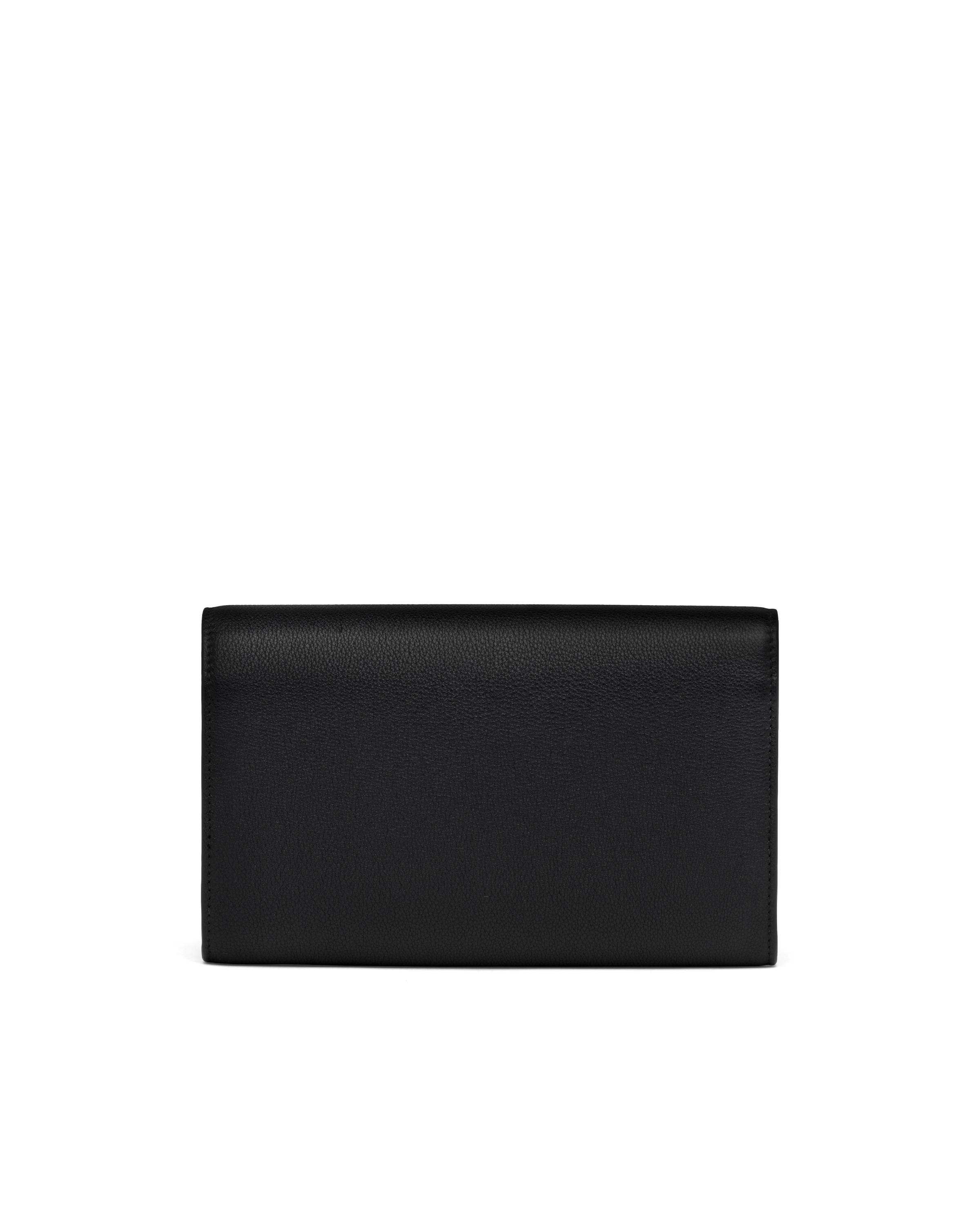 prada black leather wallet