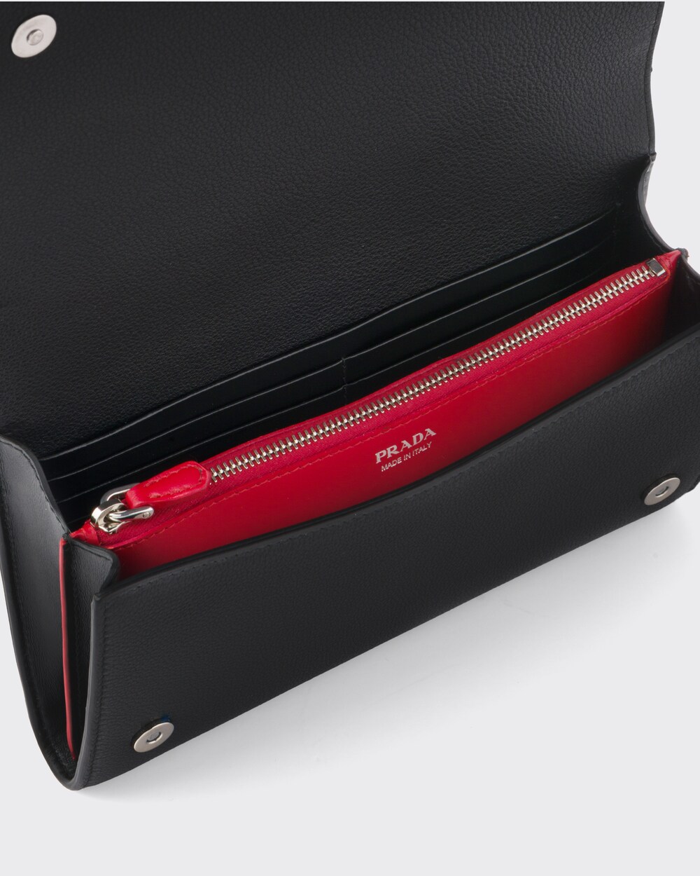 large leather wallet prada