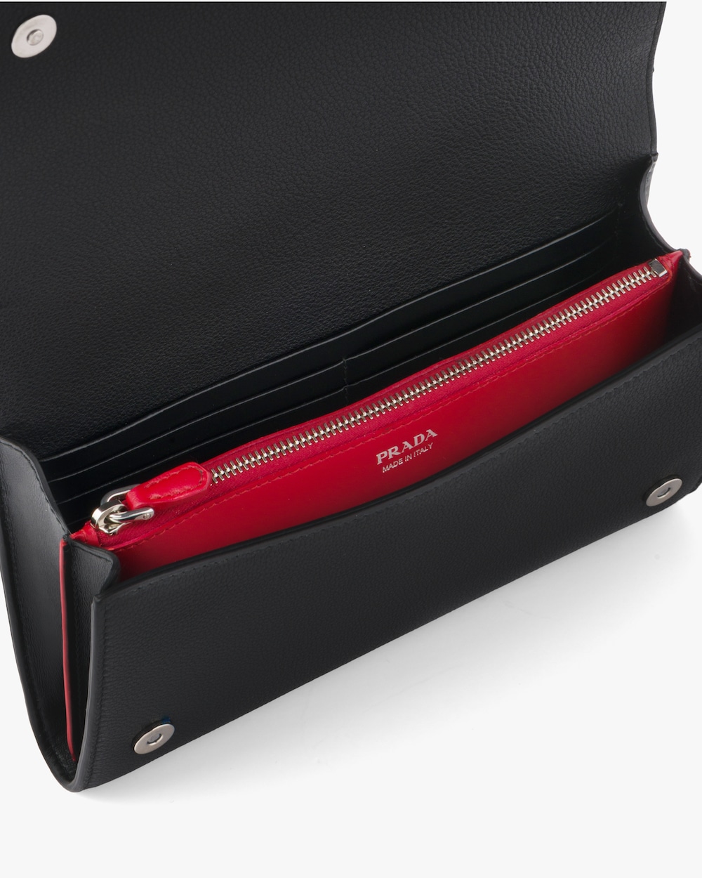 prada black leather wallet