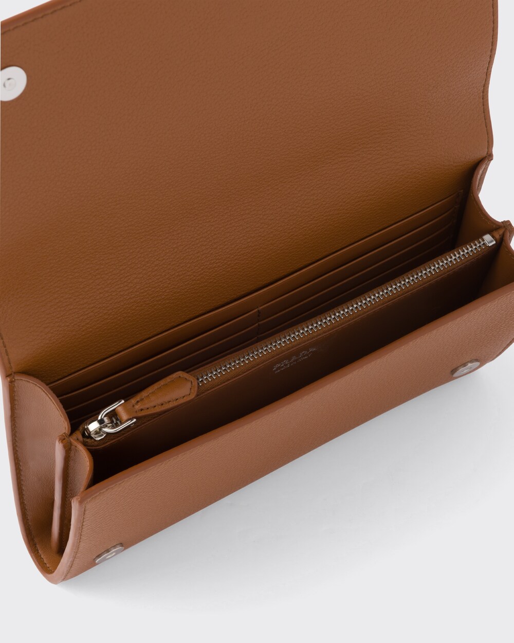 large leather wallet prada