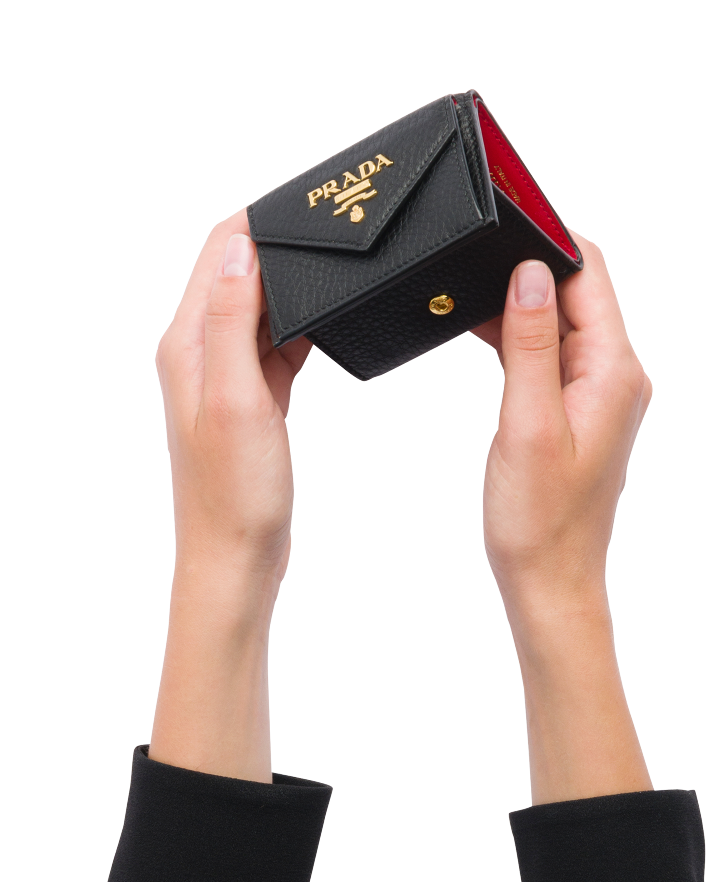 prada saffiano wallet red