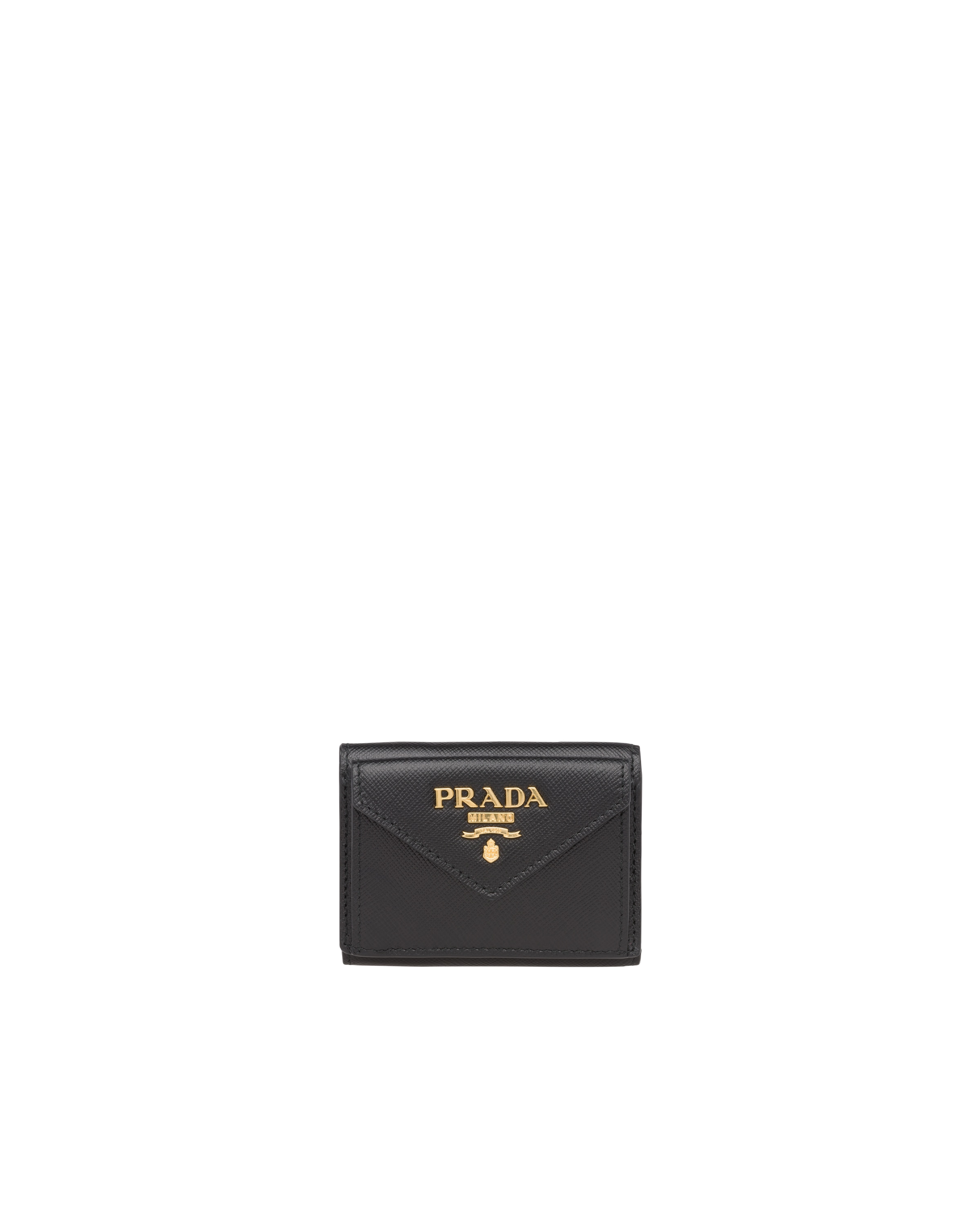 prada small saffiano and leather wallet