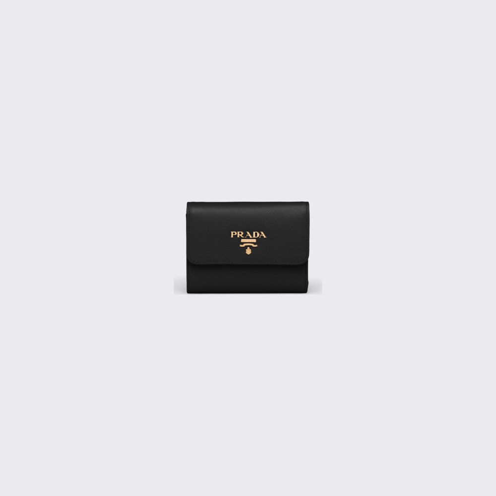 ブラック サフィアーノレザー 財布 | Prada