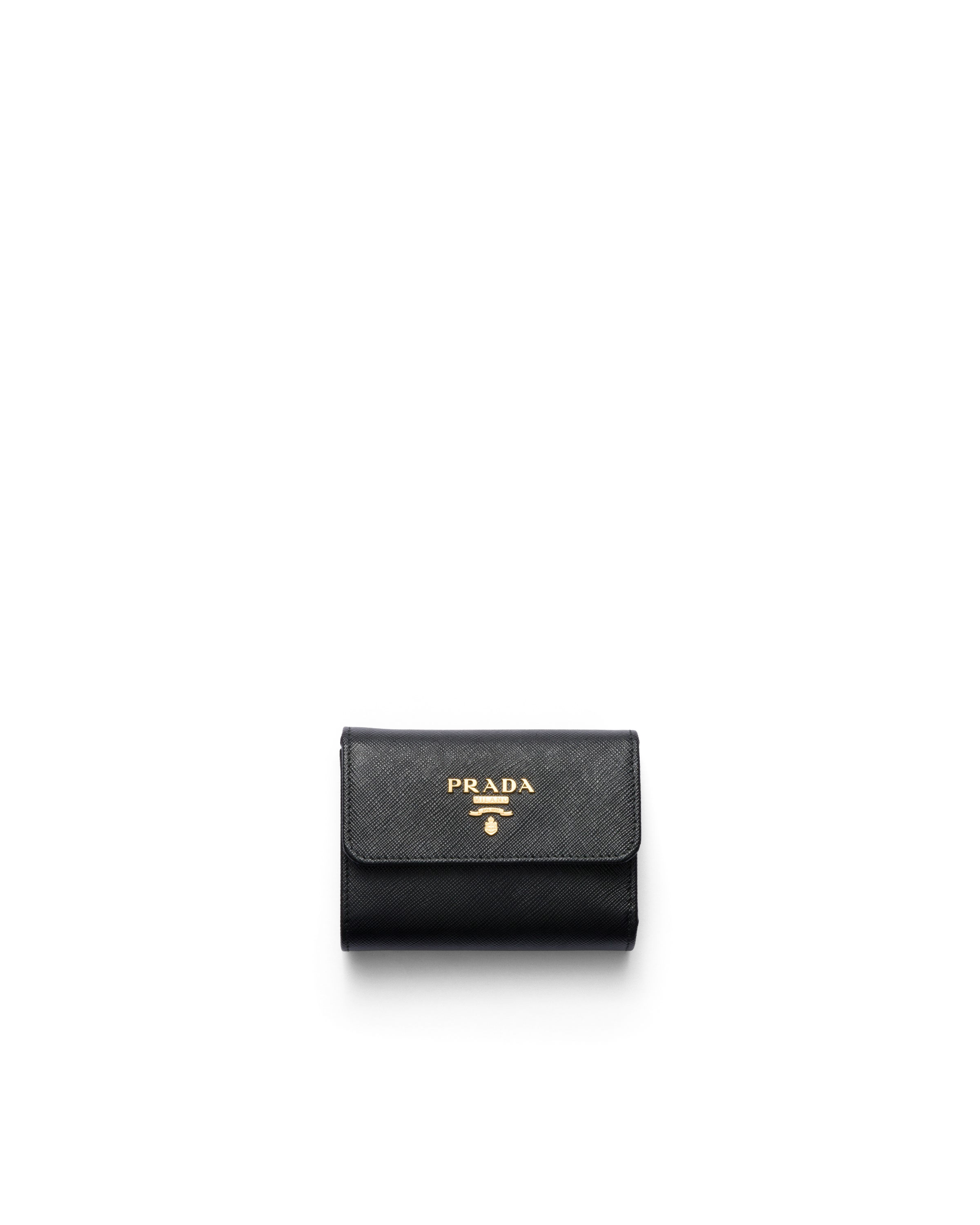 Prada Small Saffiano Leather Wallet In Black