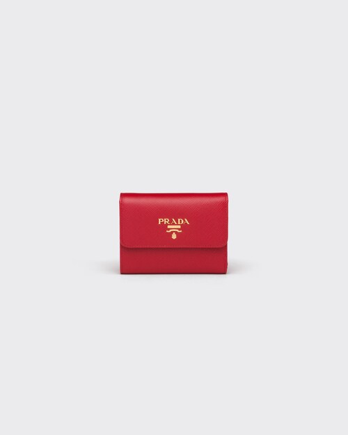 Fiery Red Small Saffiano Leather Wallet | Prada