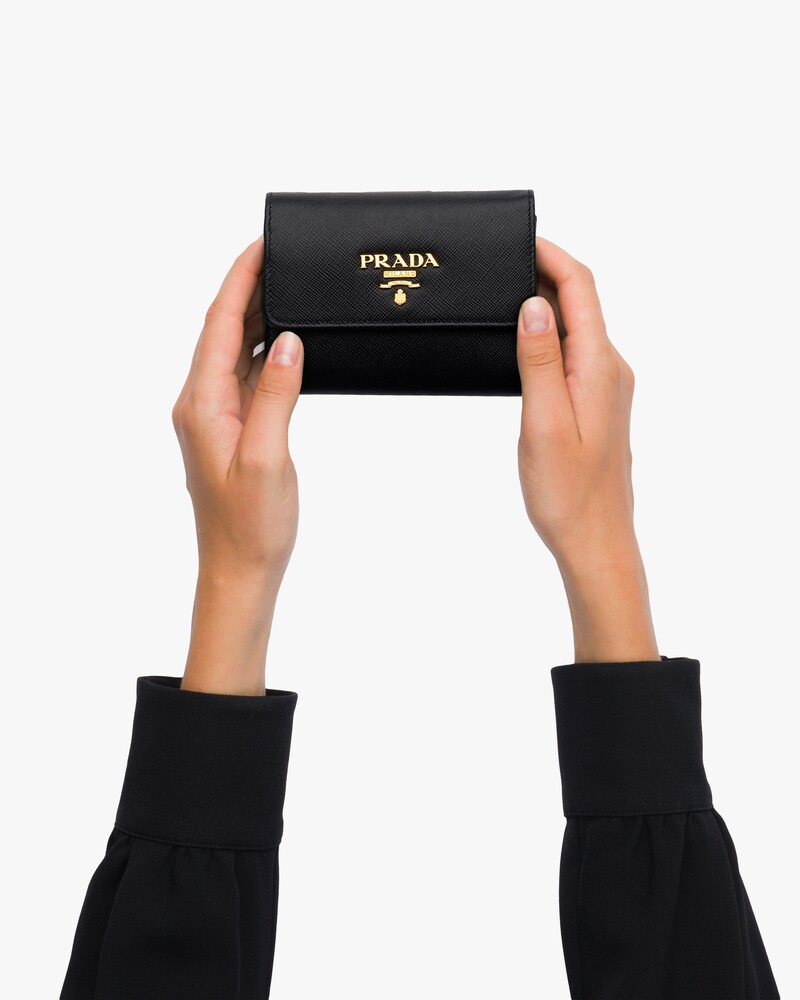 prada compact wallet