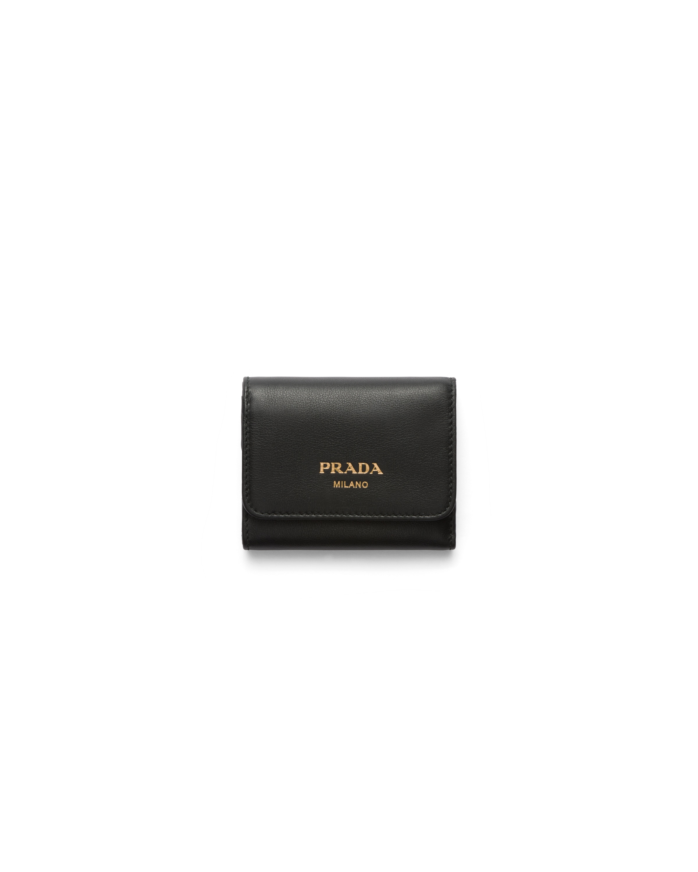 Prada Kleine Geldbörse Aus Leder, Damen, Schwarz