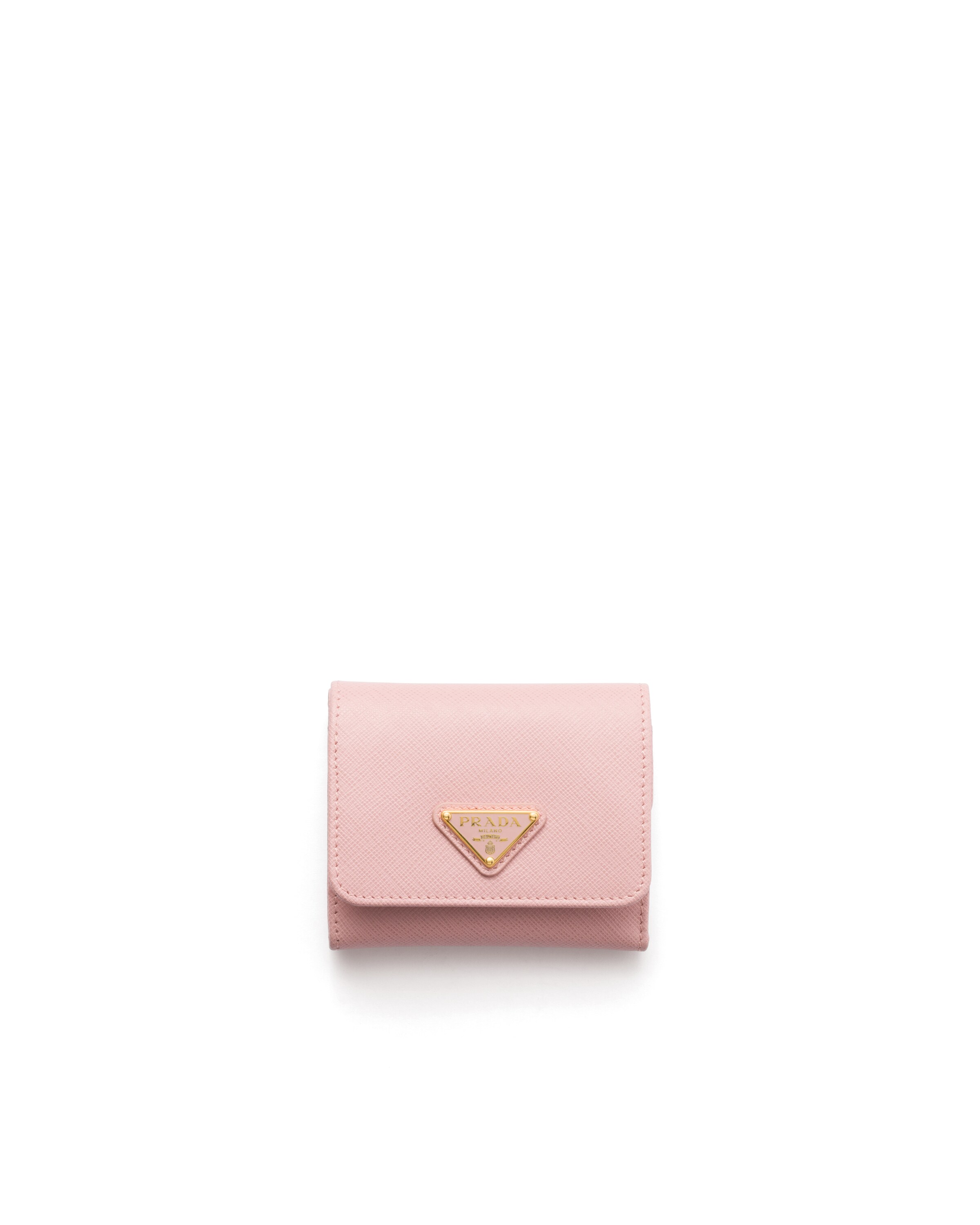 Prada Kleine Geldbörse Aus Saffiano-leder, Damen, Pfirsich