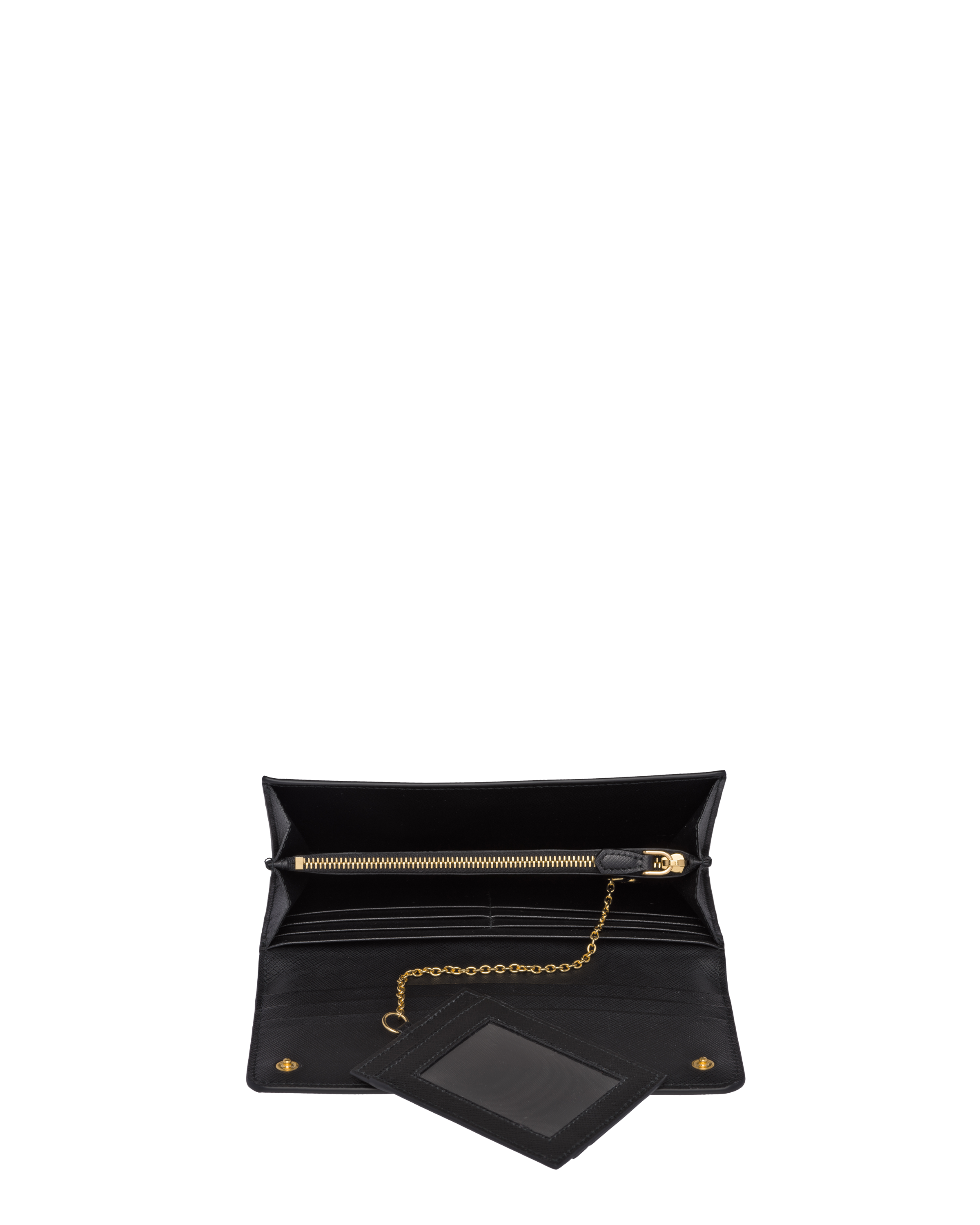 prada black leather wallet