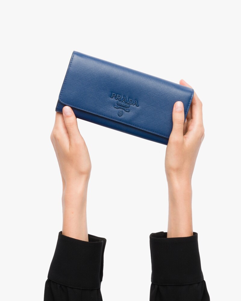 prada large saffiano leather wallet