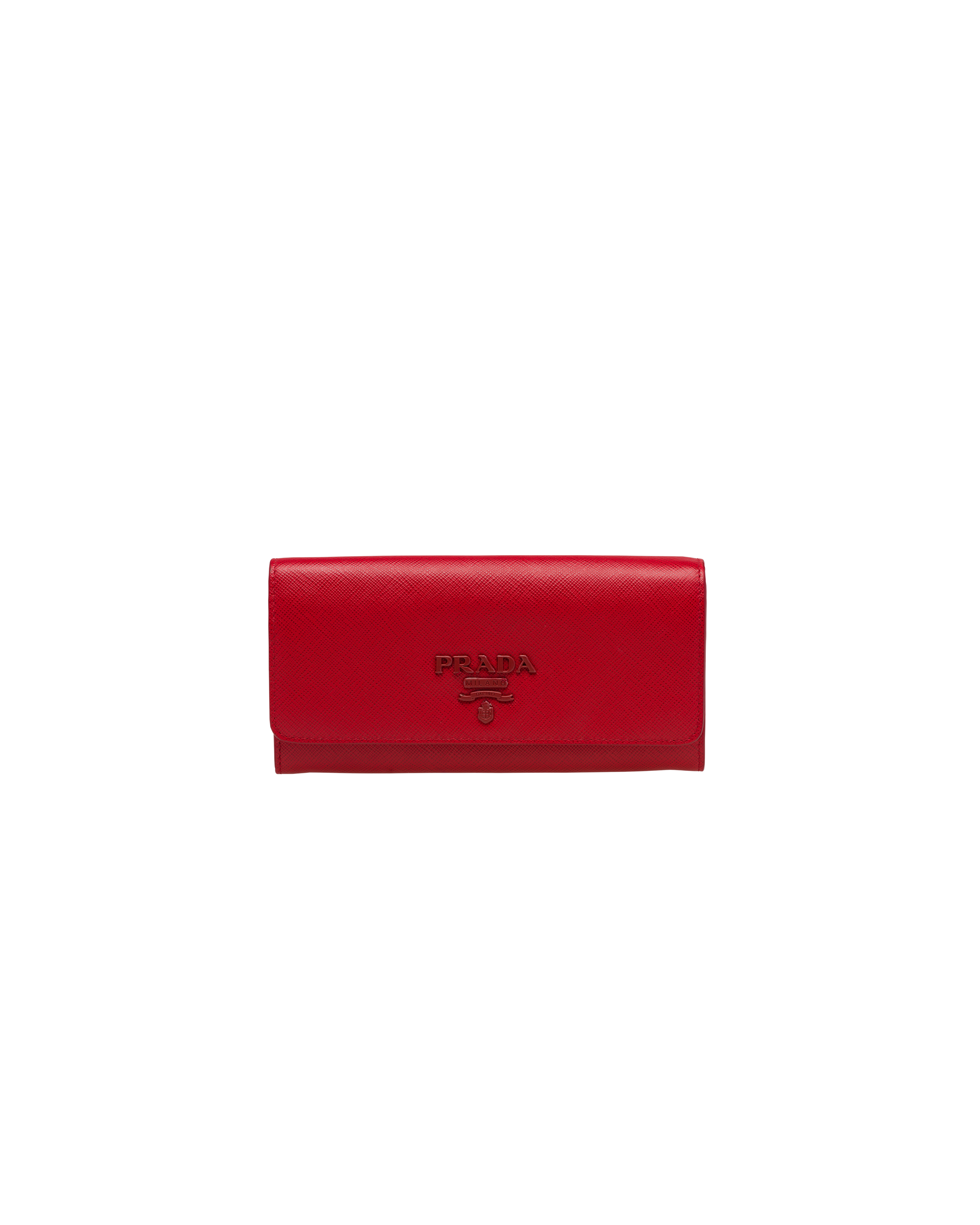 prada saffiano long wallet