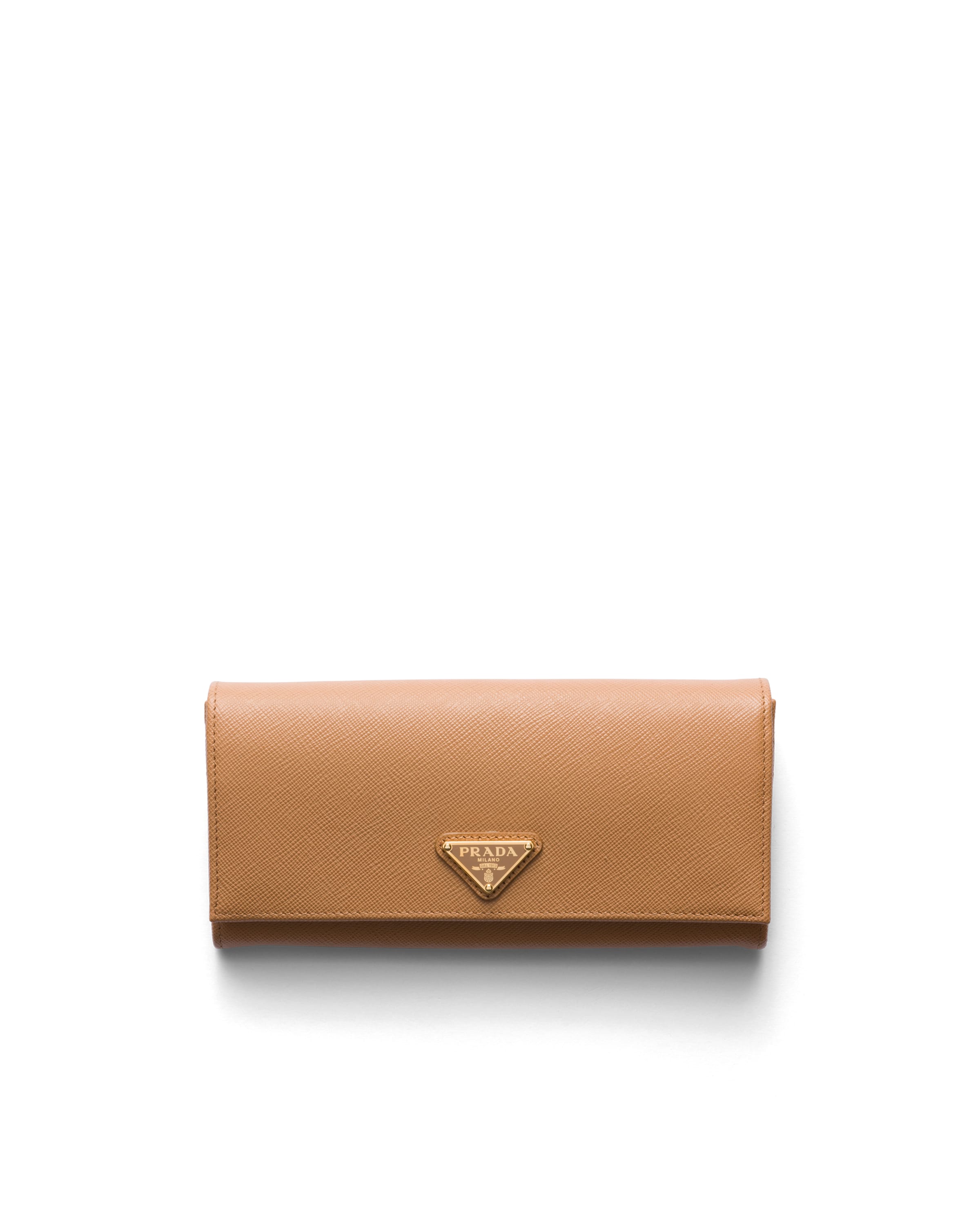 Prada Portafoglio Grande In Saffiano, Donna, Naturale