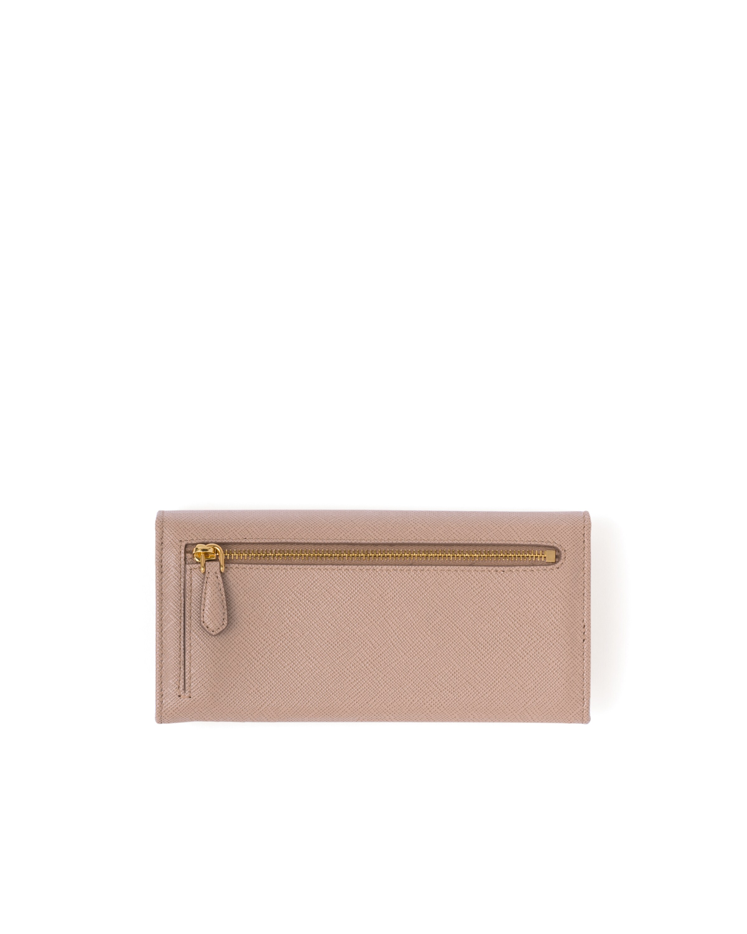 Prada Large Saffiano Leather Wallet In Powder Pink