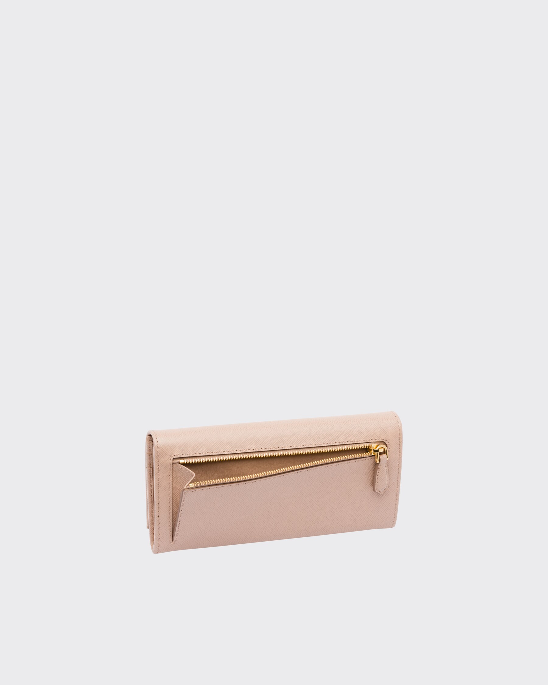 Powder Pink Large Saffiano Leather Wallet | PRADA