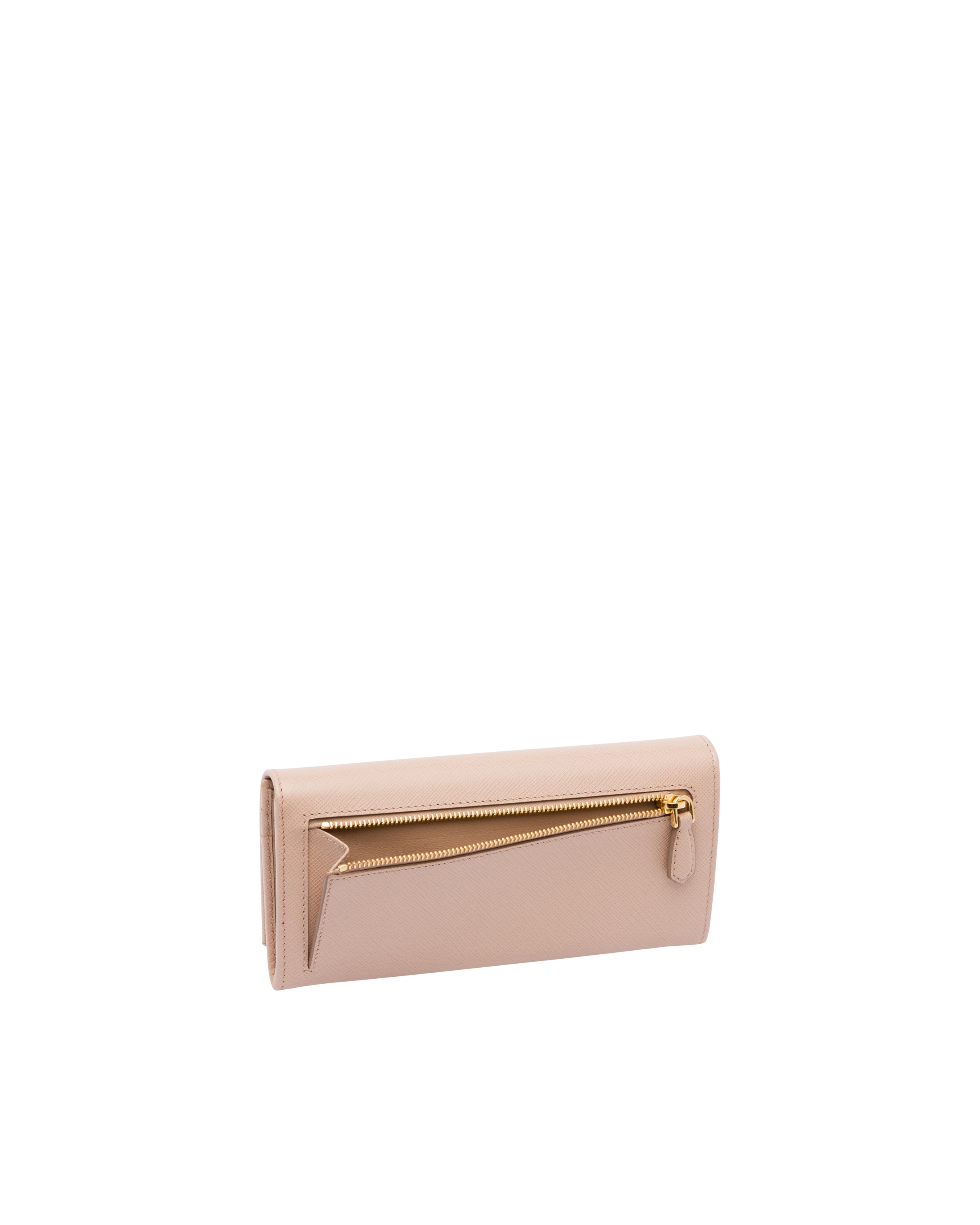 Prada Large Saffiano Leather Wallet In Powder Pink