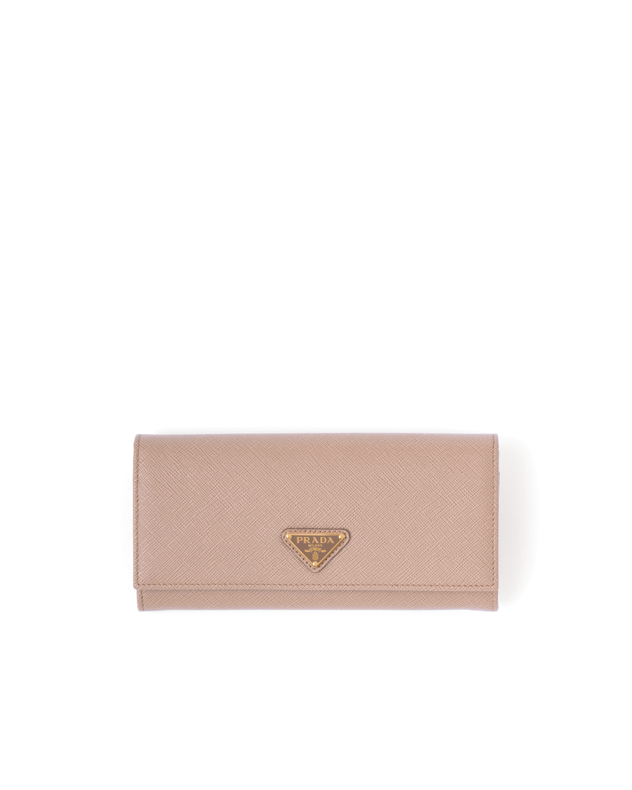 Prada Large Saffiano Leather Wallet In Powder Pink