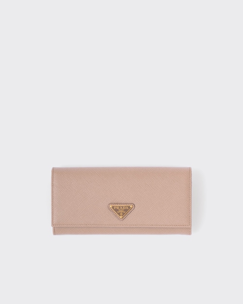 ピンクベージュ サフィアーノトライアングル 財布 | Prada
