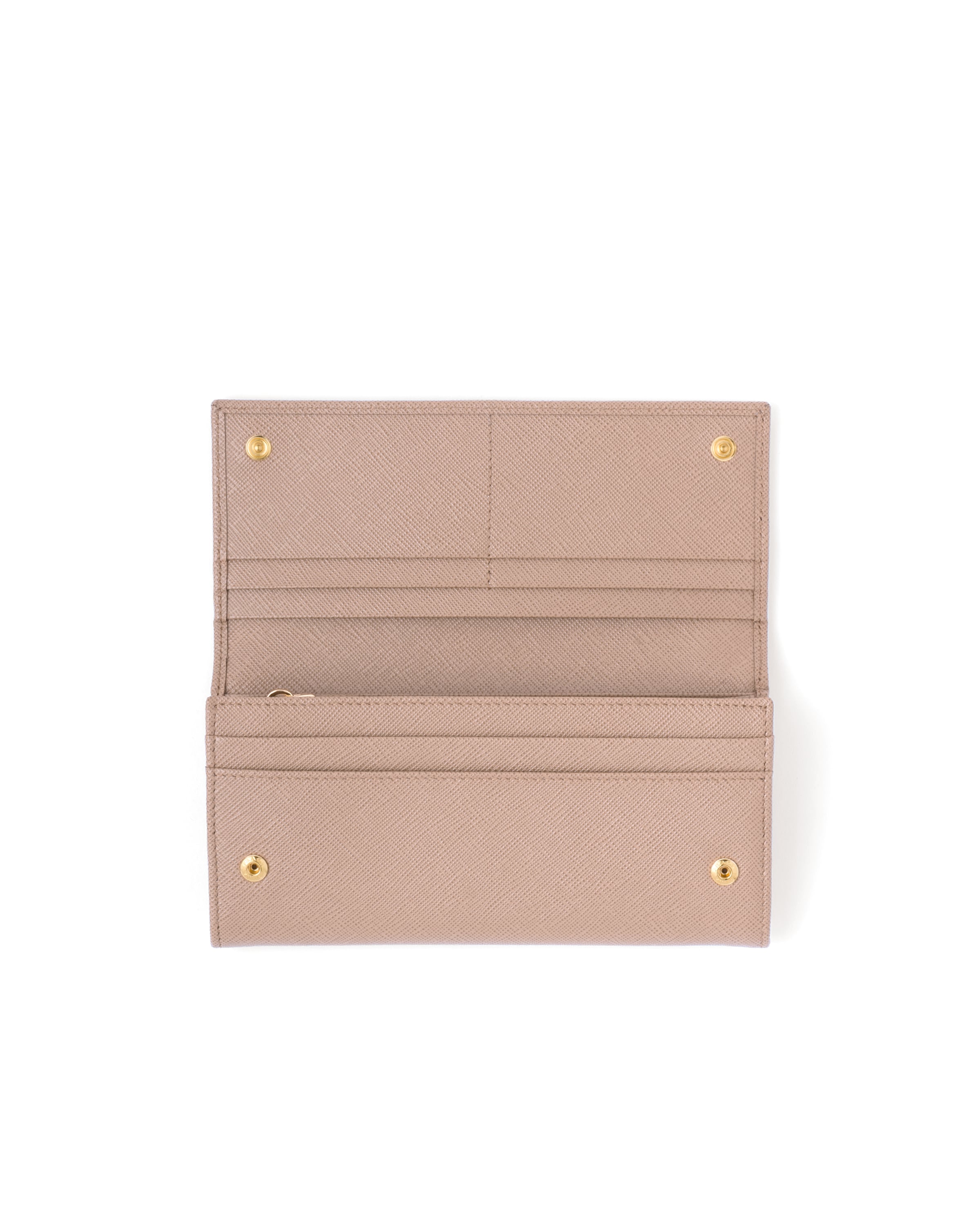 Prada Large Saffiano Leather Wallet In Powder Pink
