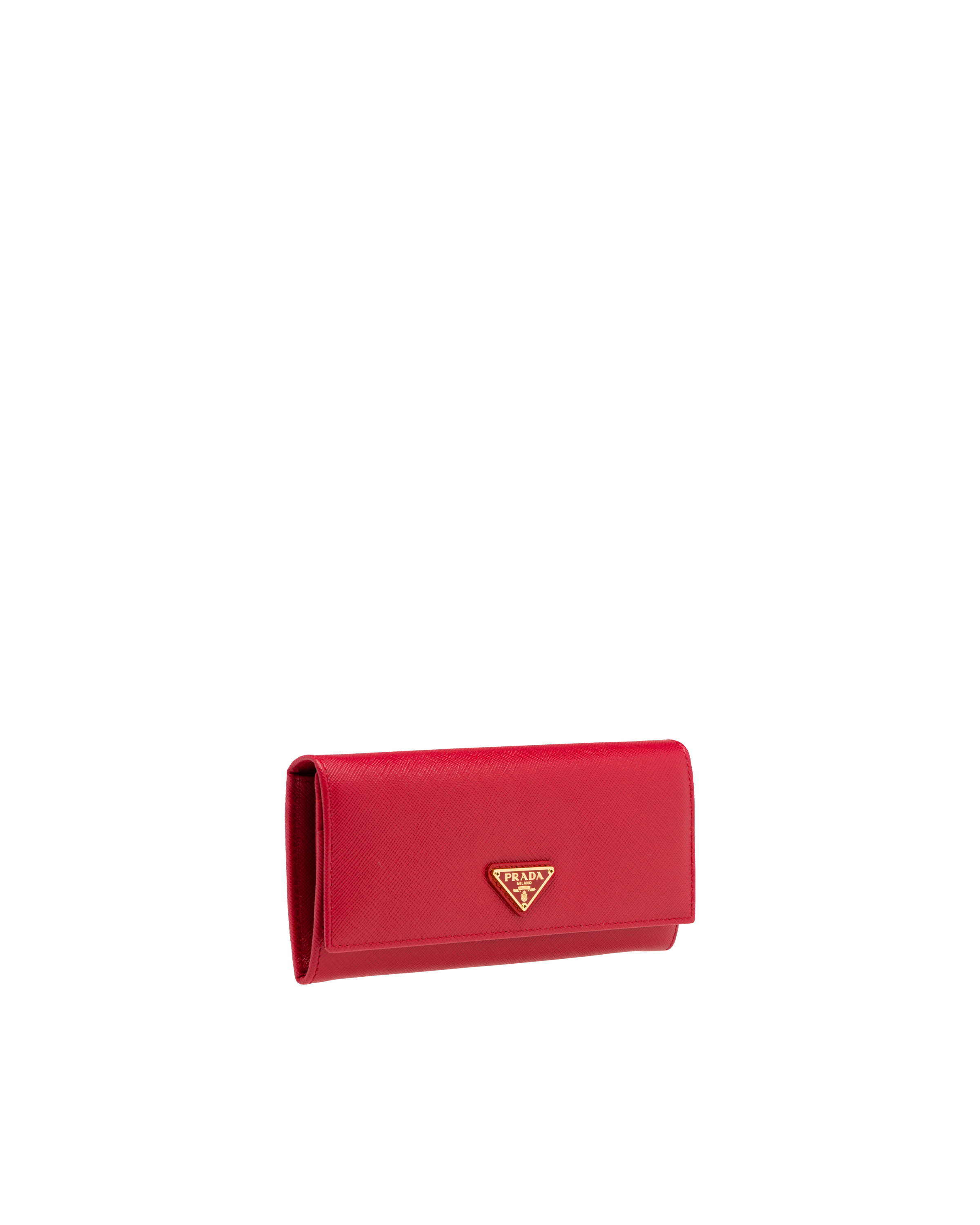 Fiery Red Large Saffiano Leather Wallet | Prada