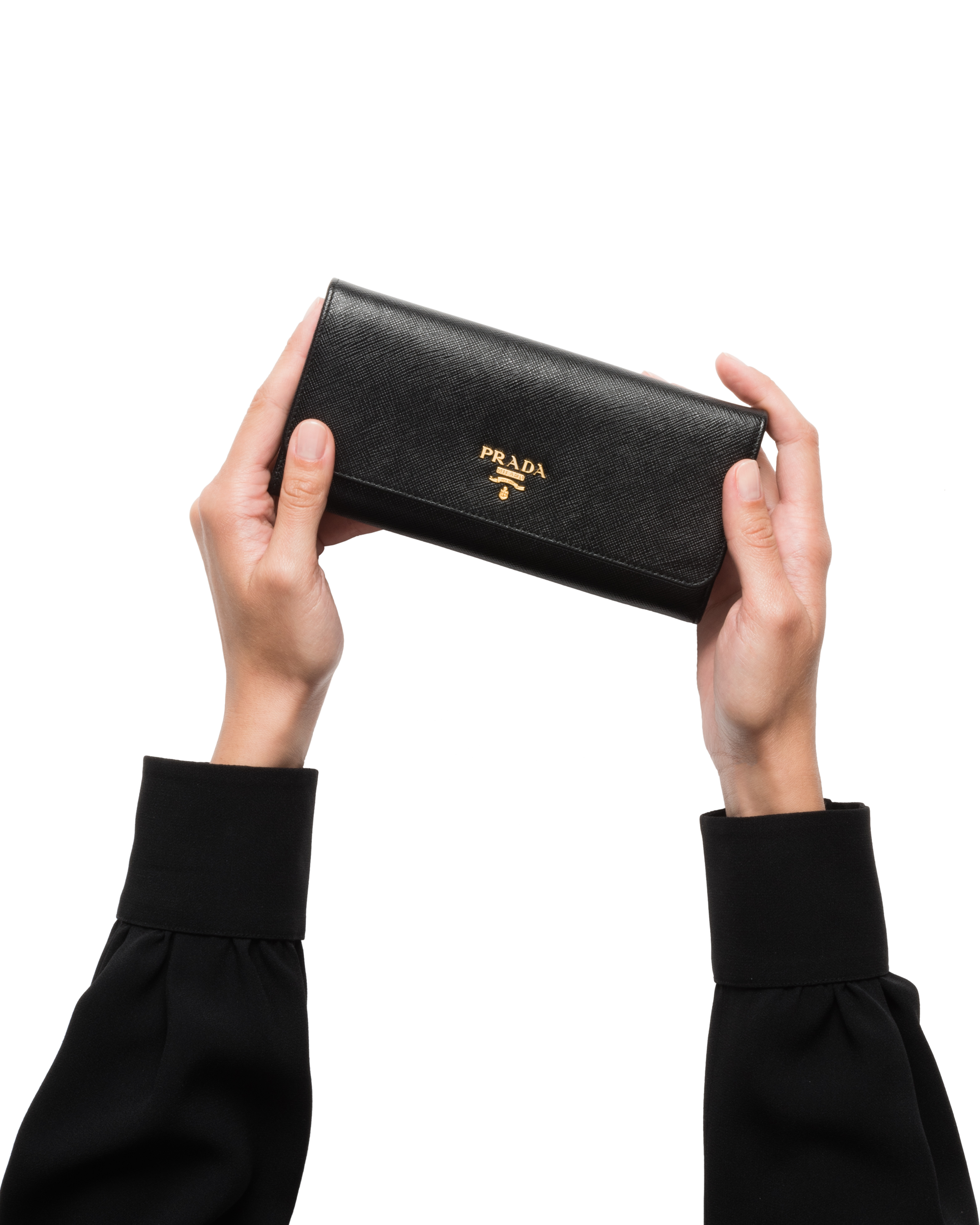 Black Large Saffiano Leather Wallet