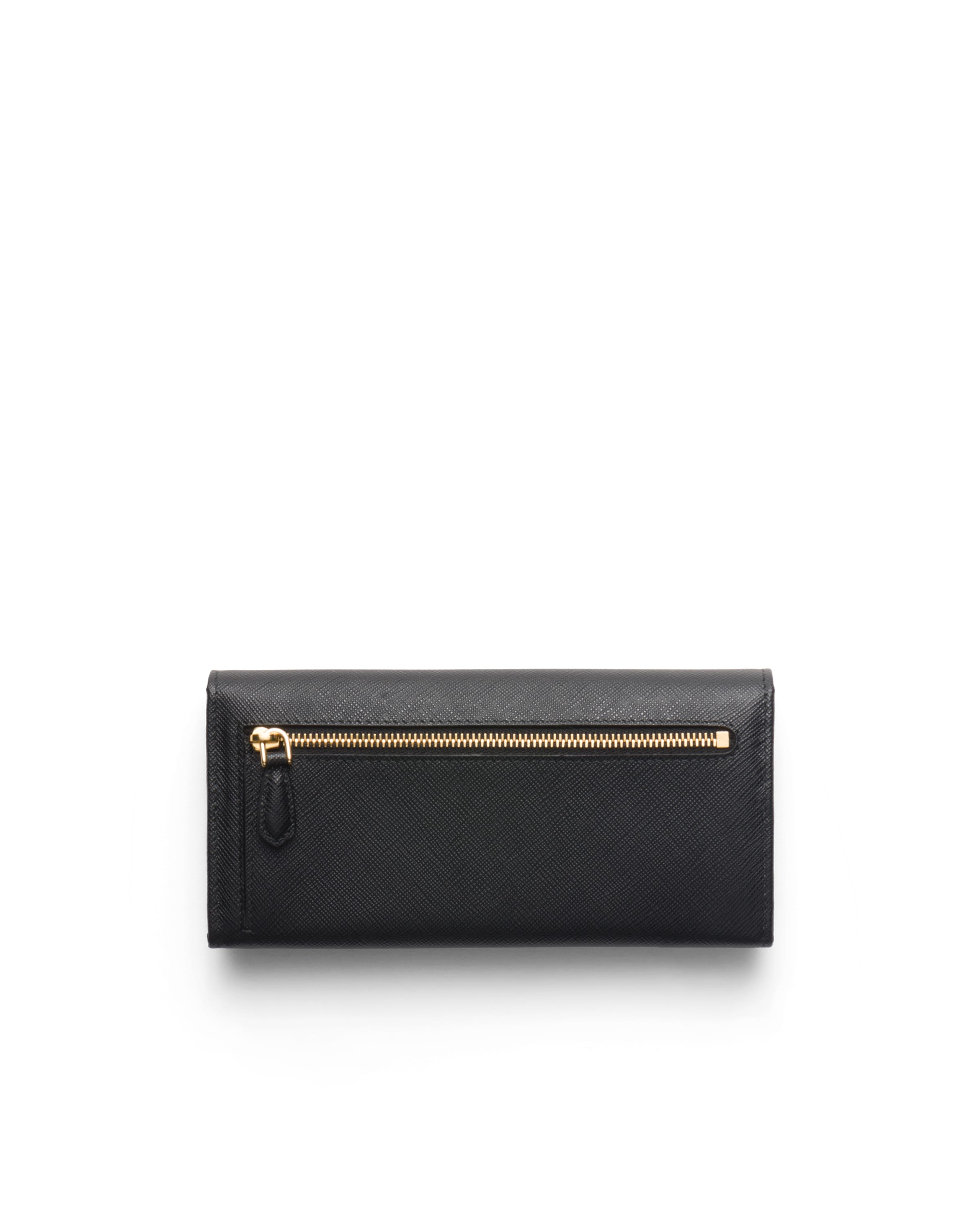 Prada Womens Black Brand-plaque Large Saffiano Leather Wallet In Black