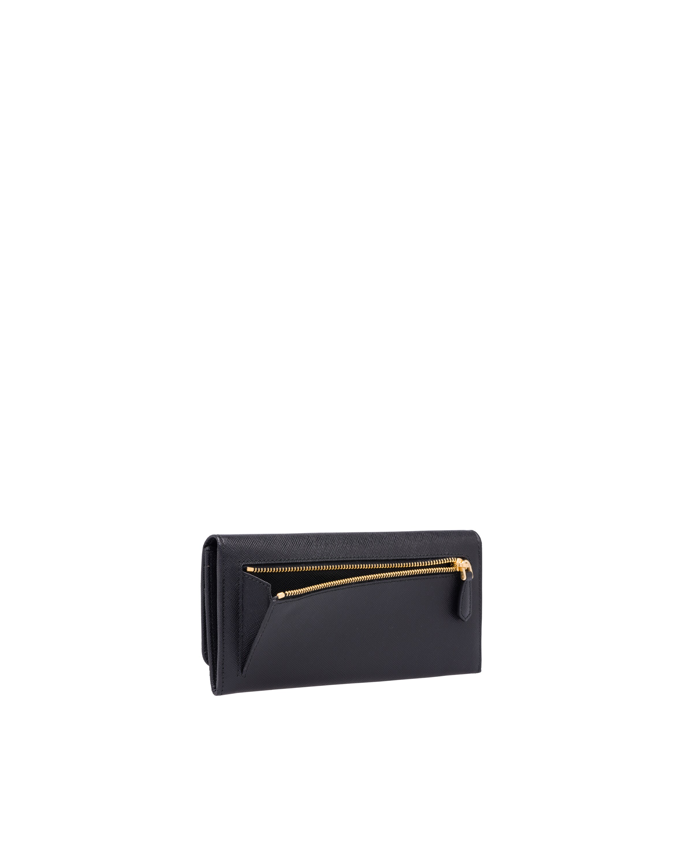 Prada Womens Black Brand-plaque Large Saffiano Leather Wallet In Black