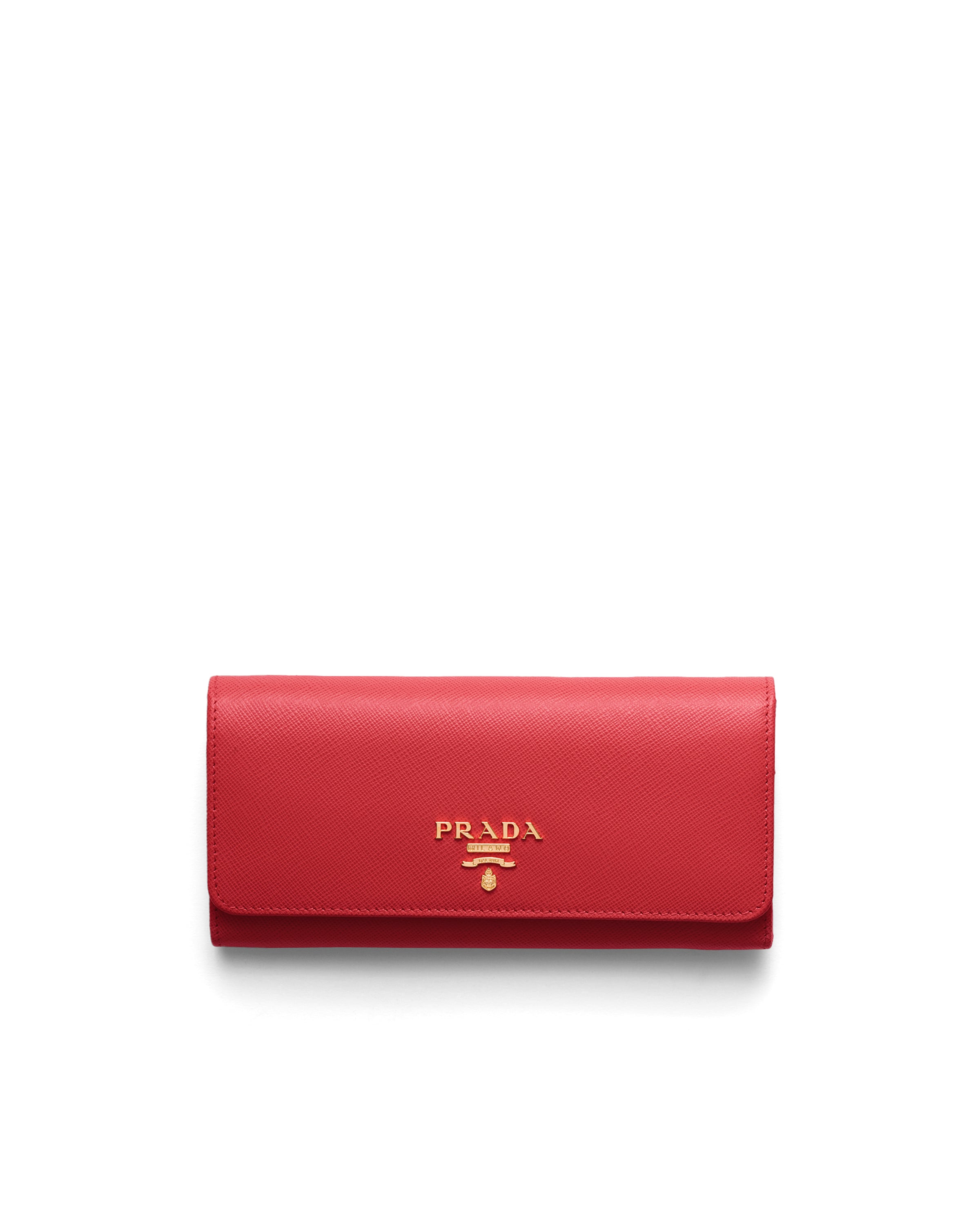 Prada Große Geldbörse Aus Saffiano-leder, Damen, Feuerrot