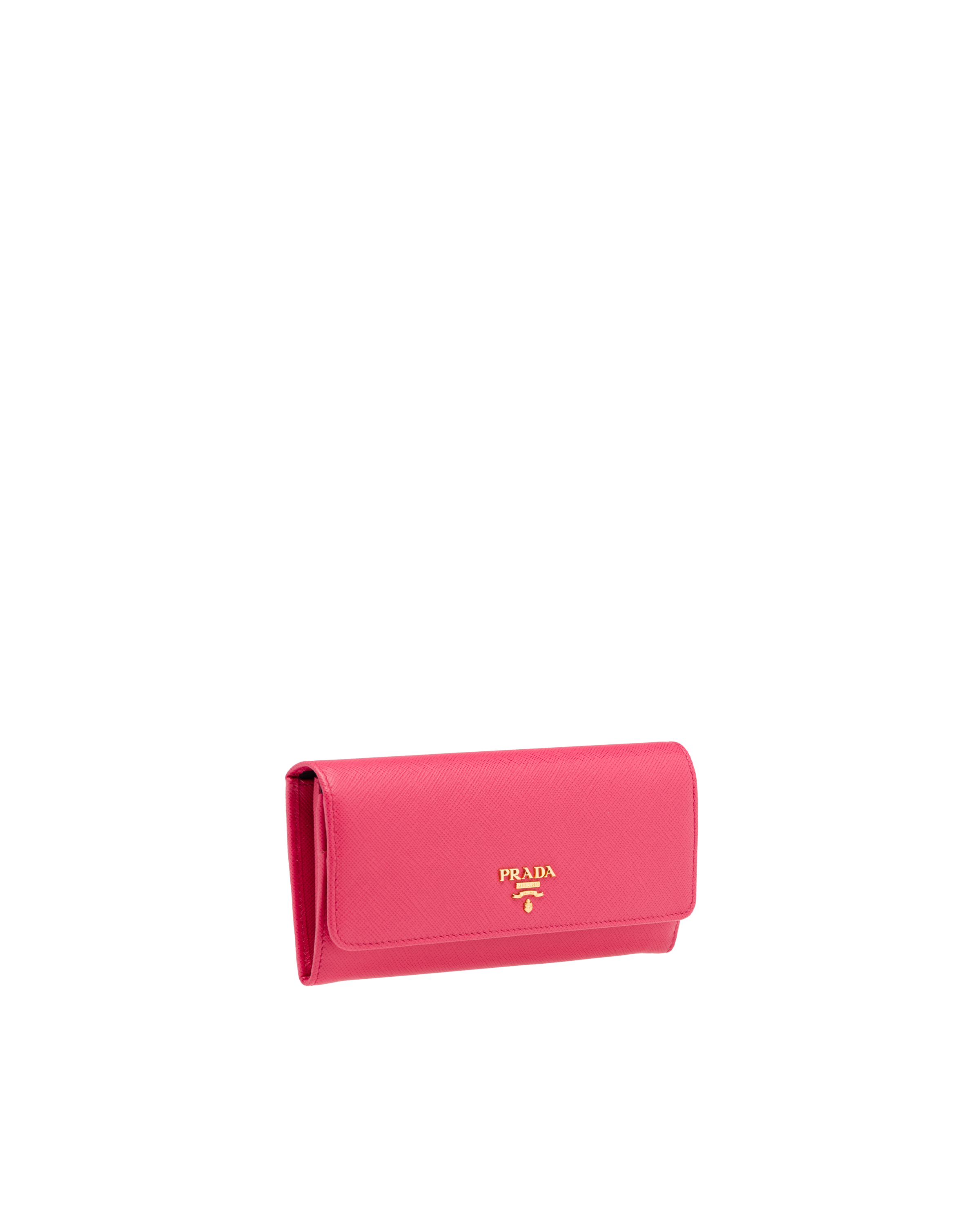 Peony Pink begonia Pink Large Saffiano Leather Wallet PRADA
