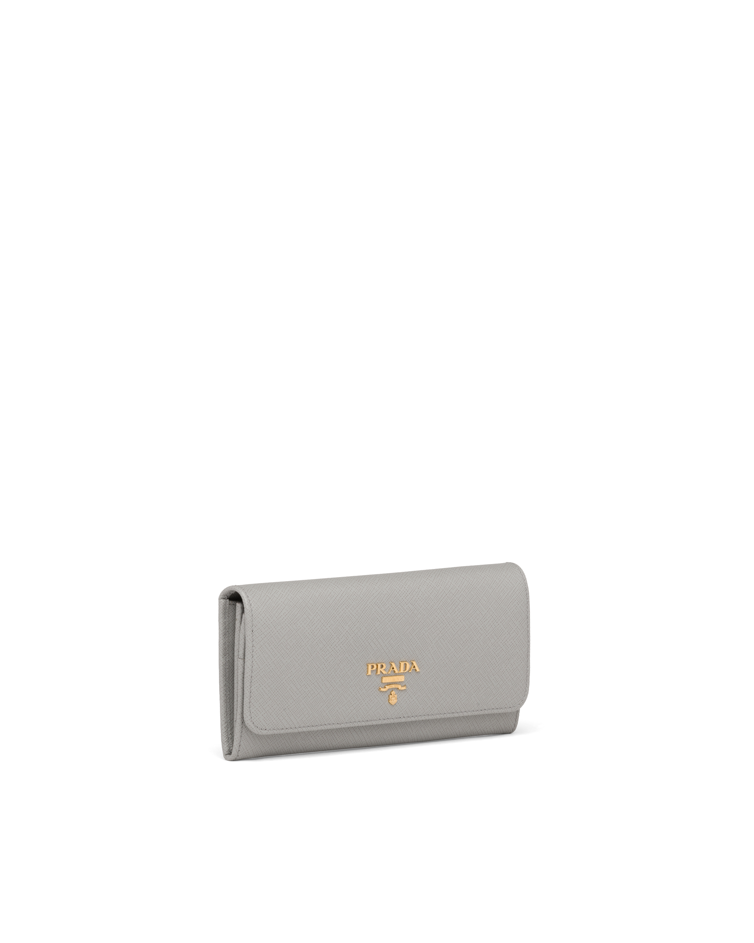 gray prada wallet