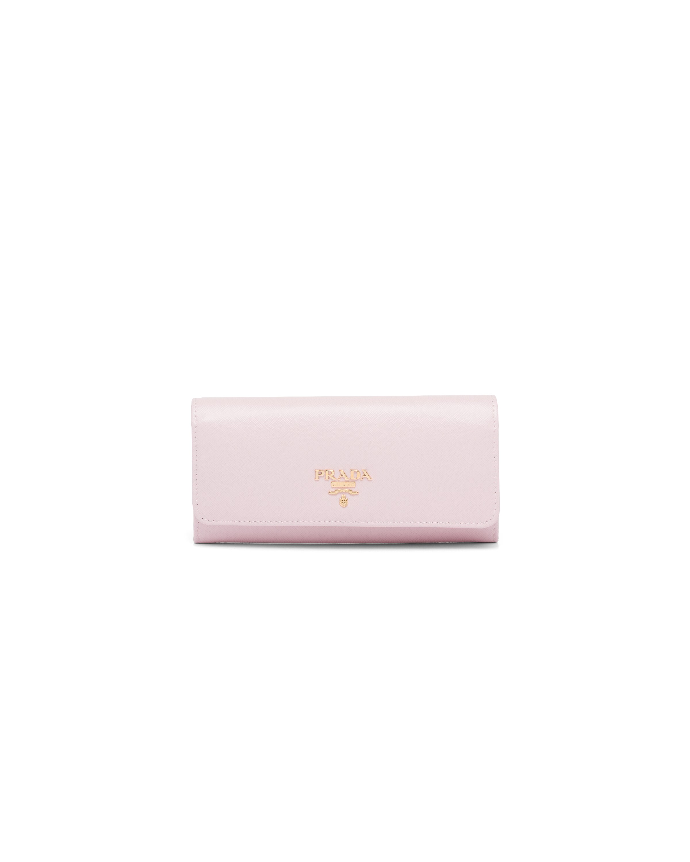 Prada Large Saffiano Leather Wallet, Women, Alabaster