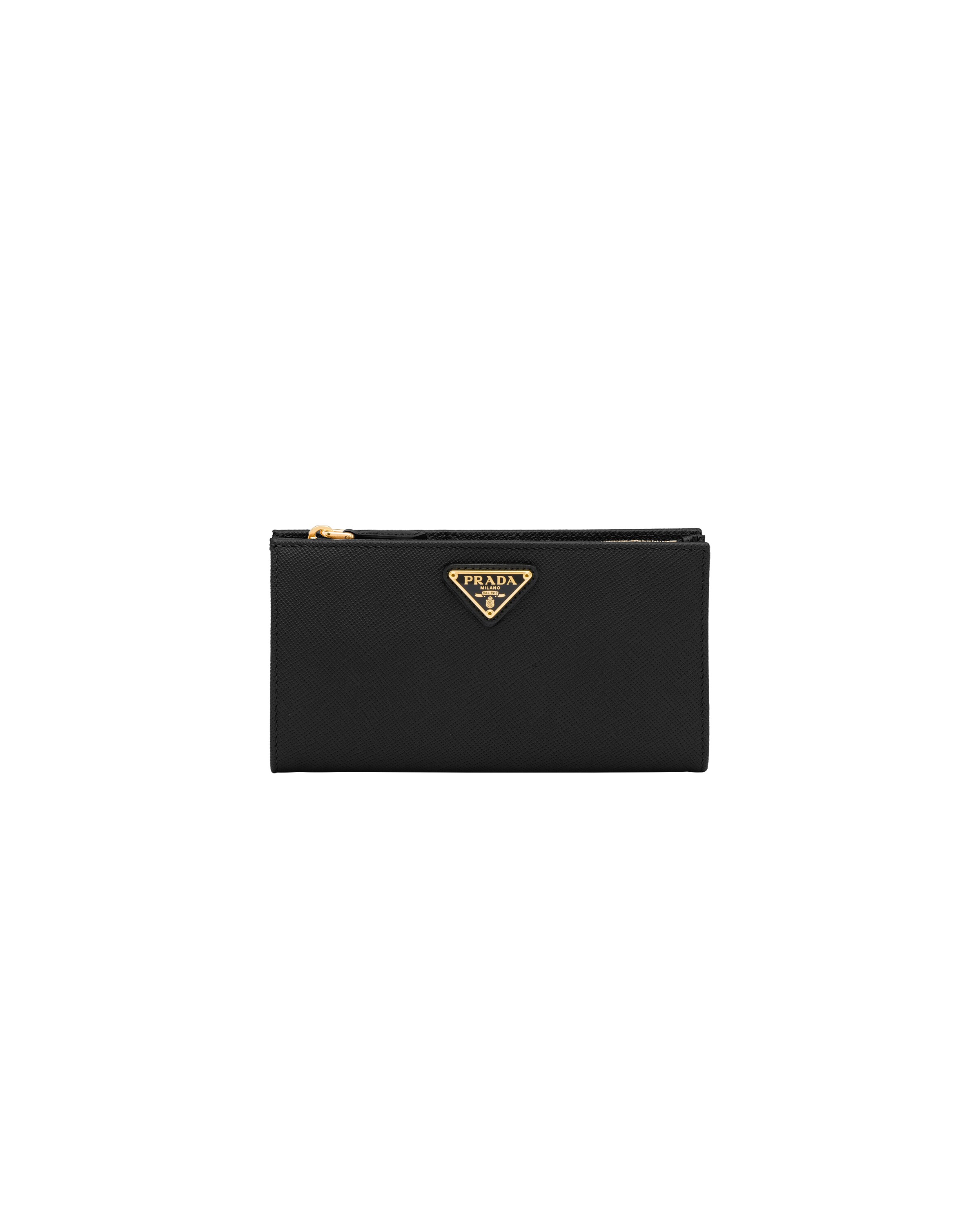 Black Large Saffiano Leather Wallet Prada