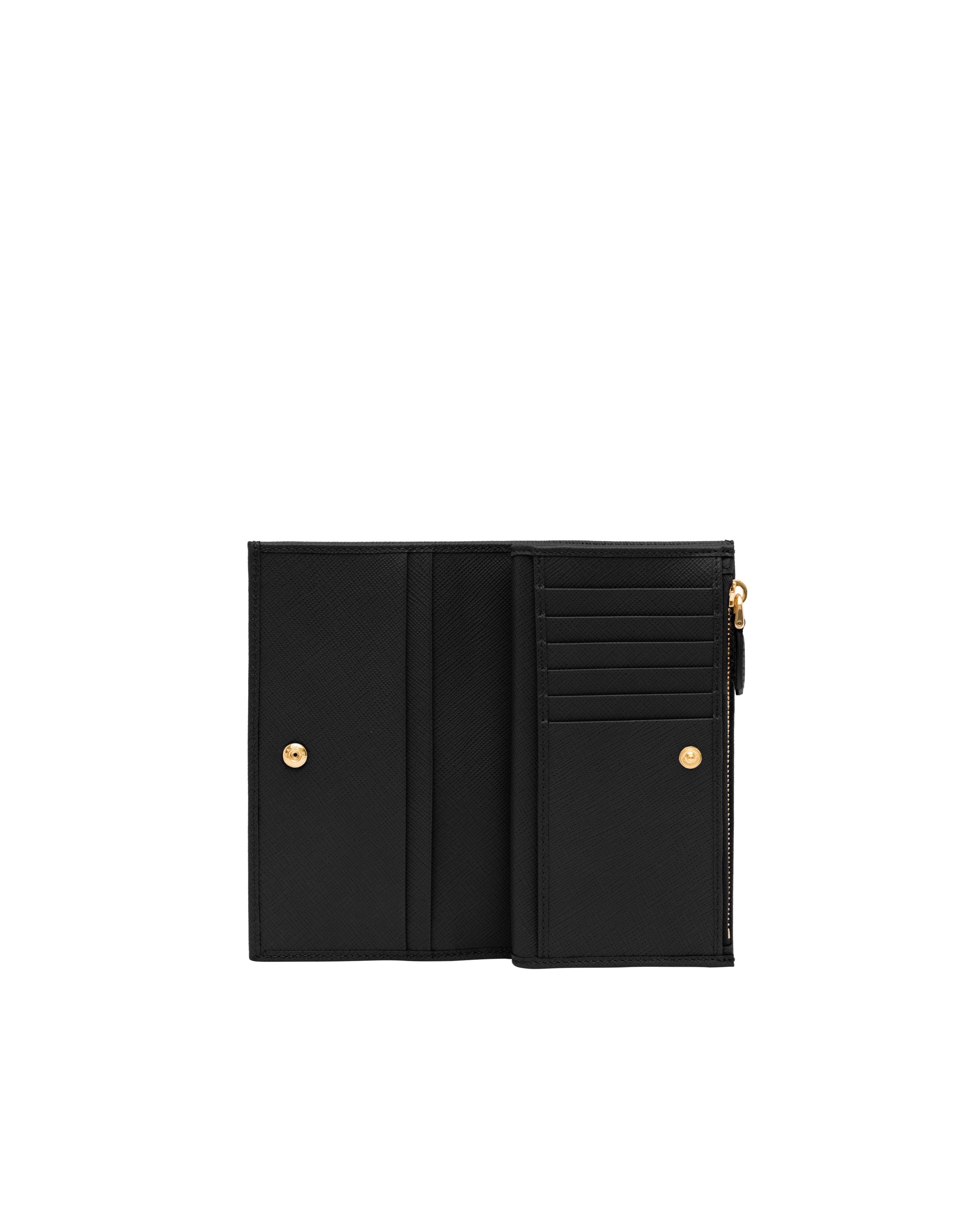 Black Large Saffiano Leather Wallet Prada