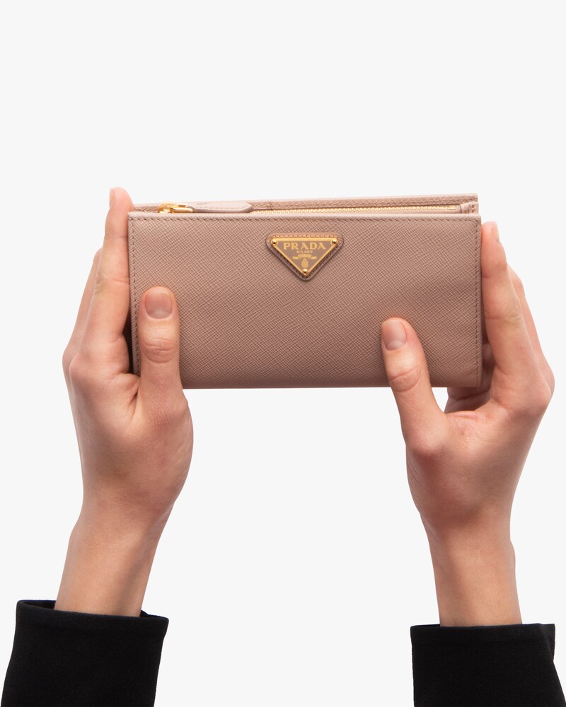 prada logo plaque wallet