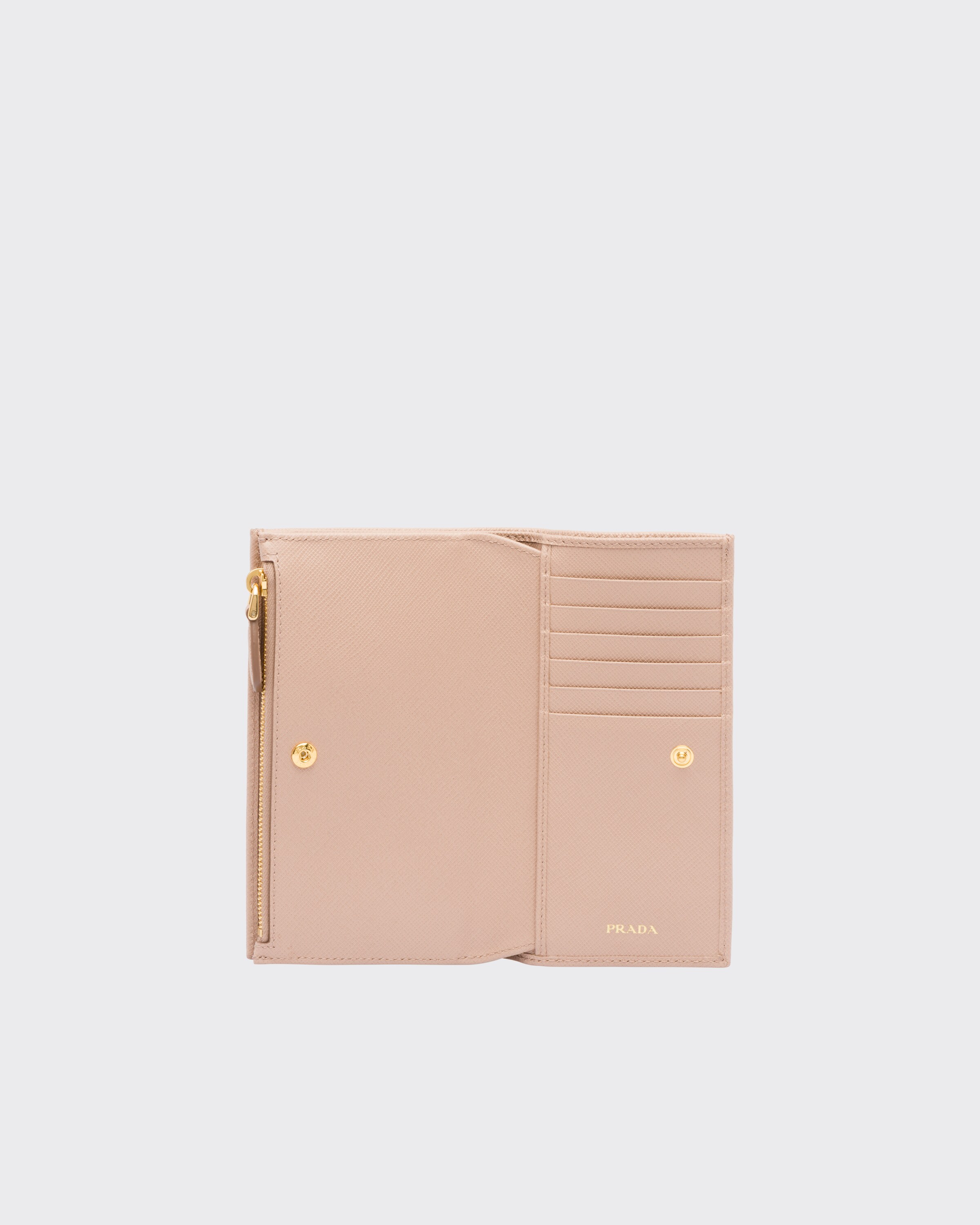 Powder Pink Large Saffiano Leather Wallet | PRADA