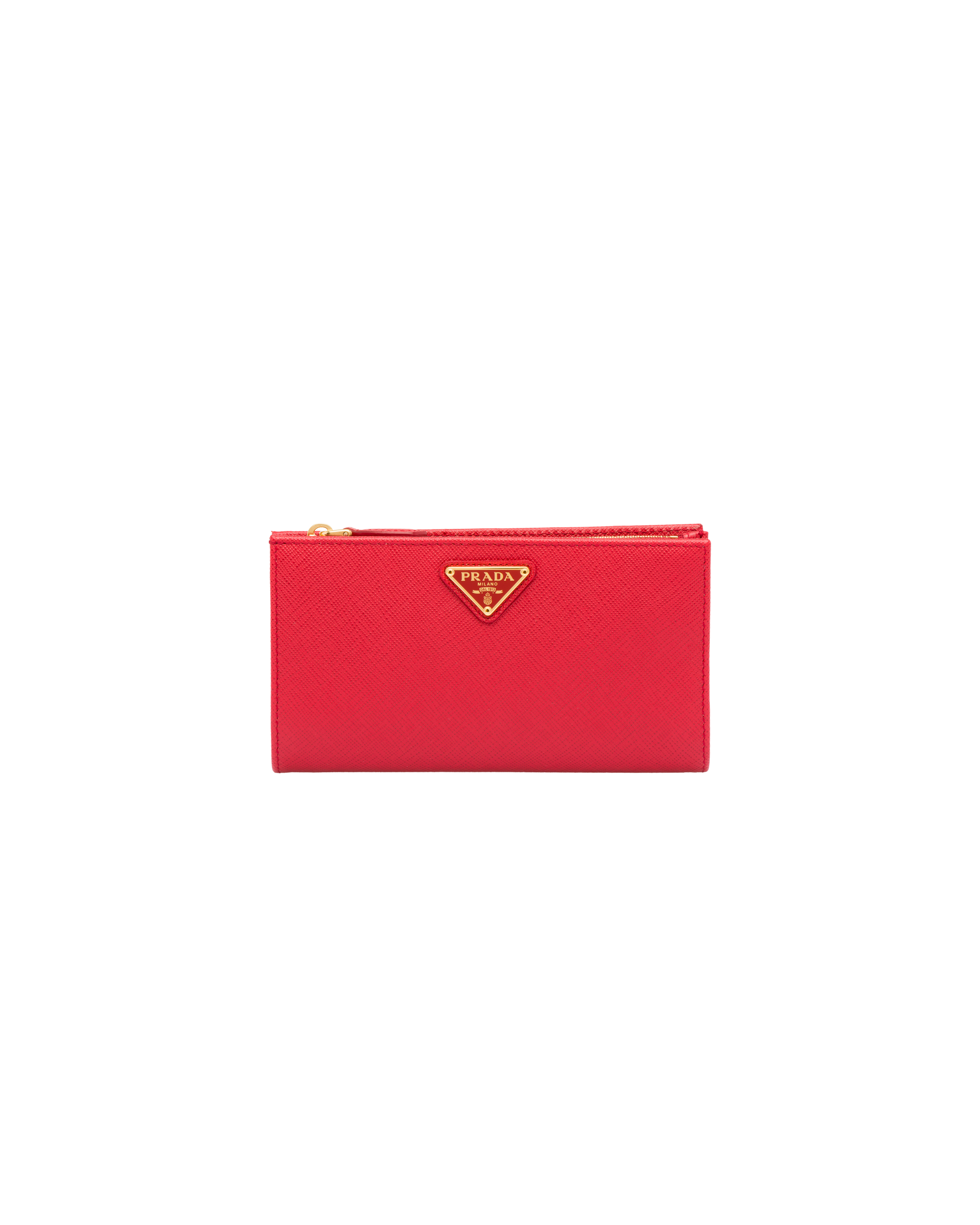 Prada Large Saffiano Leather Wallet In F068z Fuoco