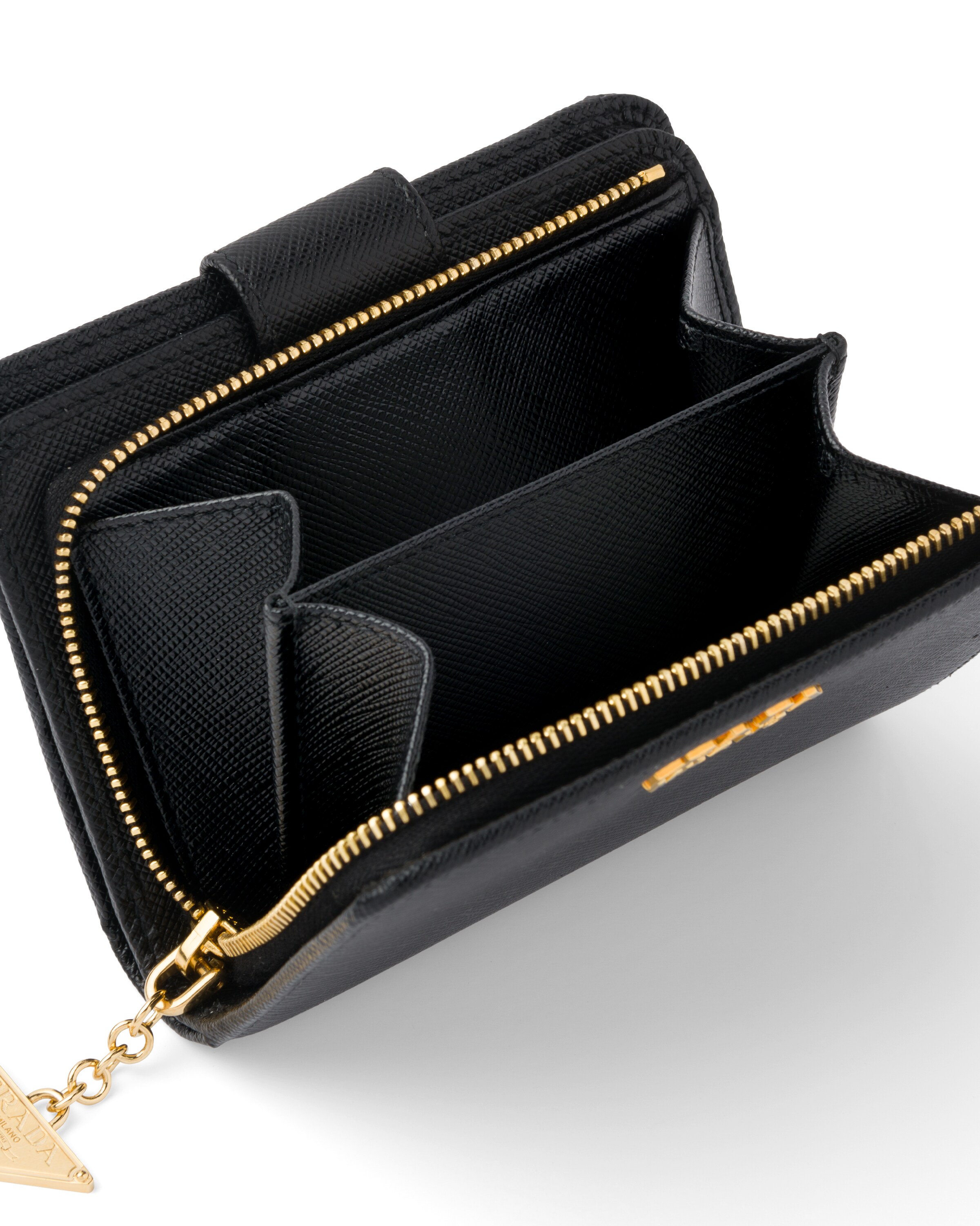Black Small Saffiano leather wallet | Prada