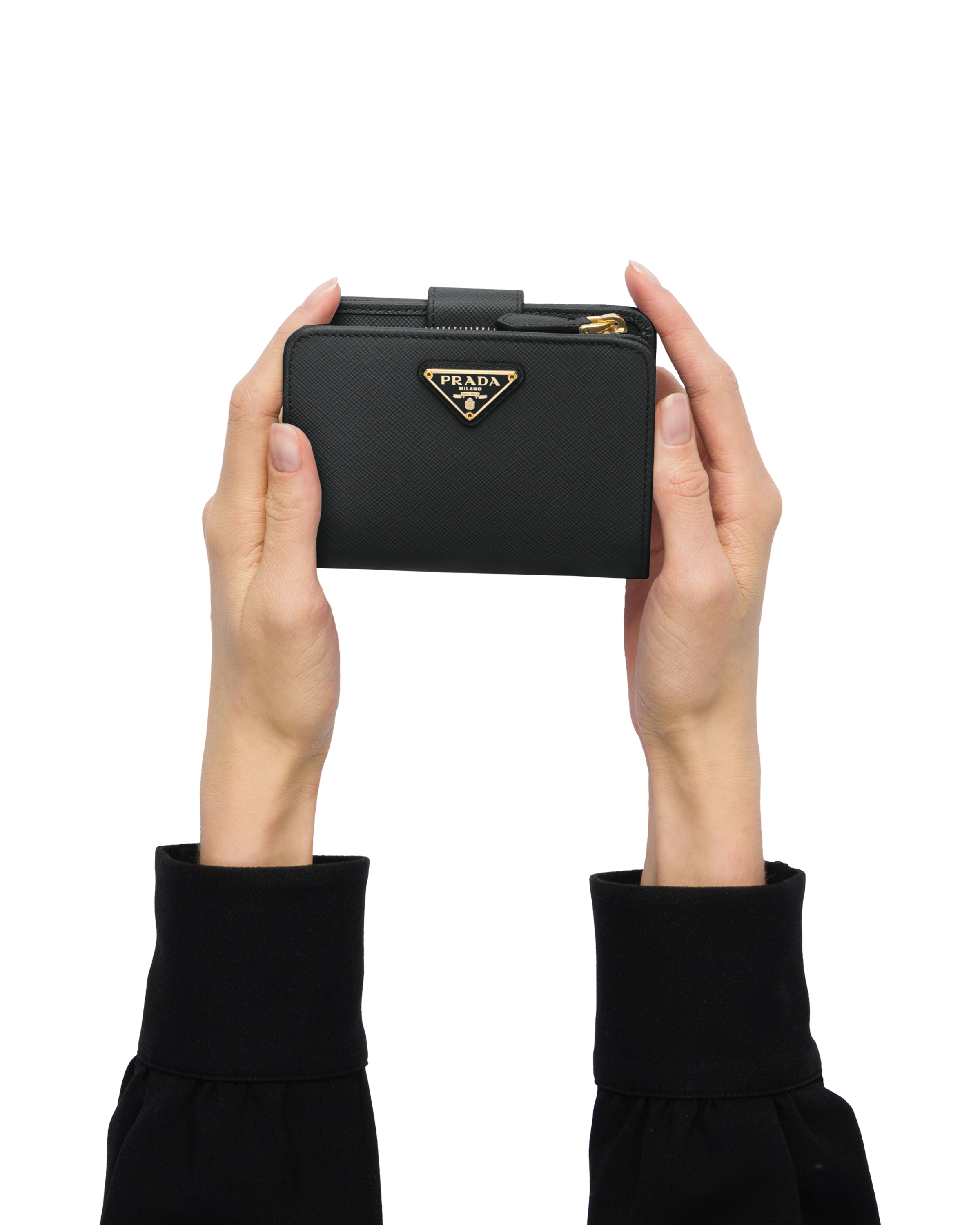 Black Small Saffiano Leather Wallet PRADA
