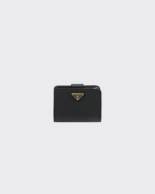 Black Small Saffiano Leather Wallet | Prada