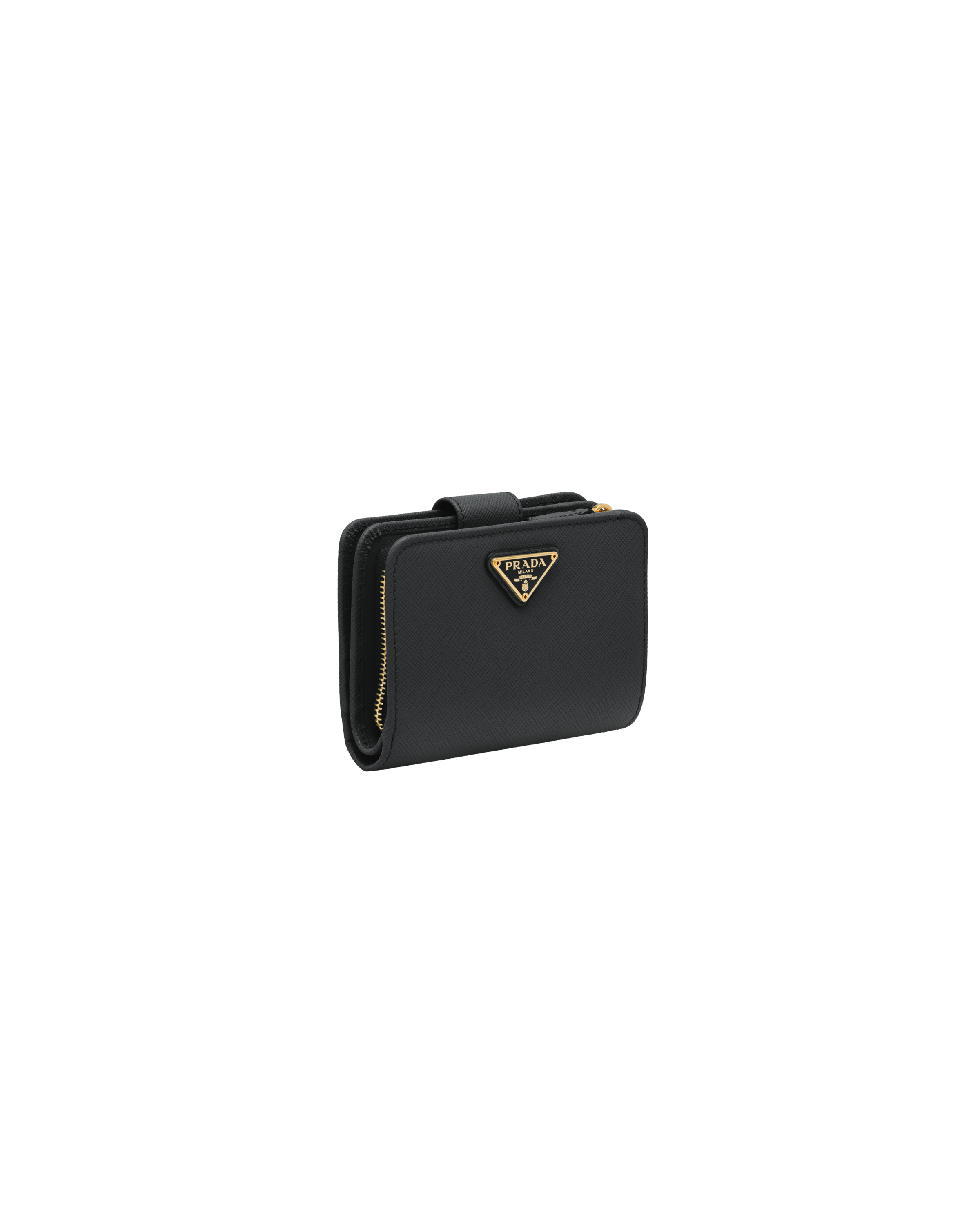 Prada Logo-Plaque Zipped Card Holder