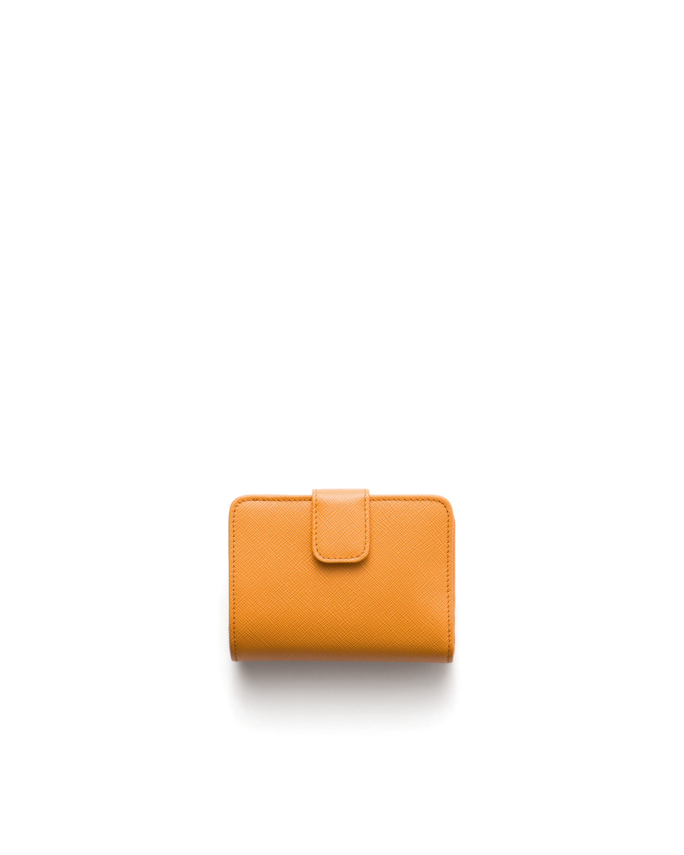 Prada Small Saffiano Leather Wallet, Women, Amber