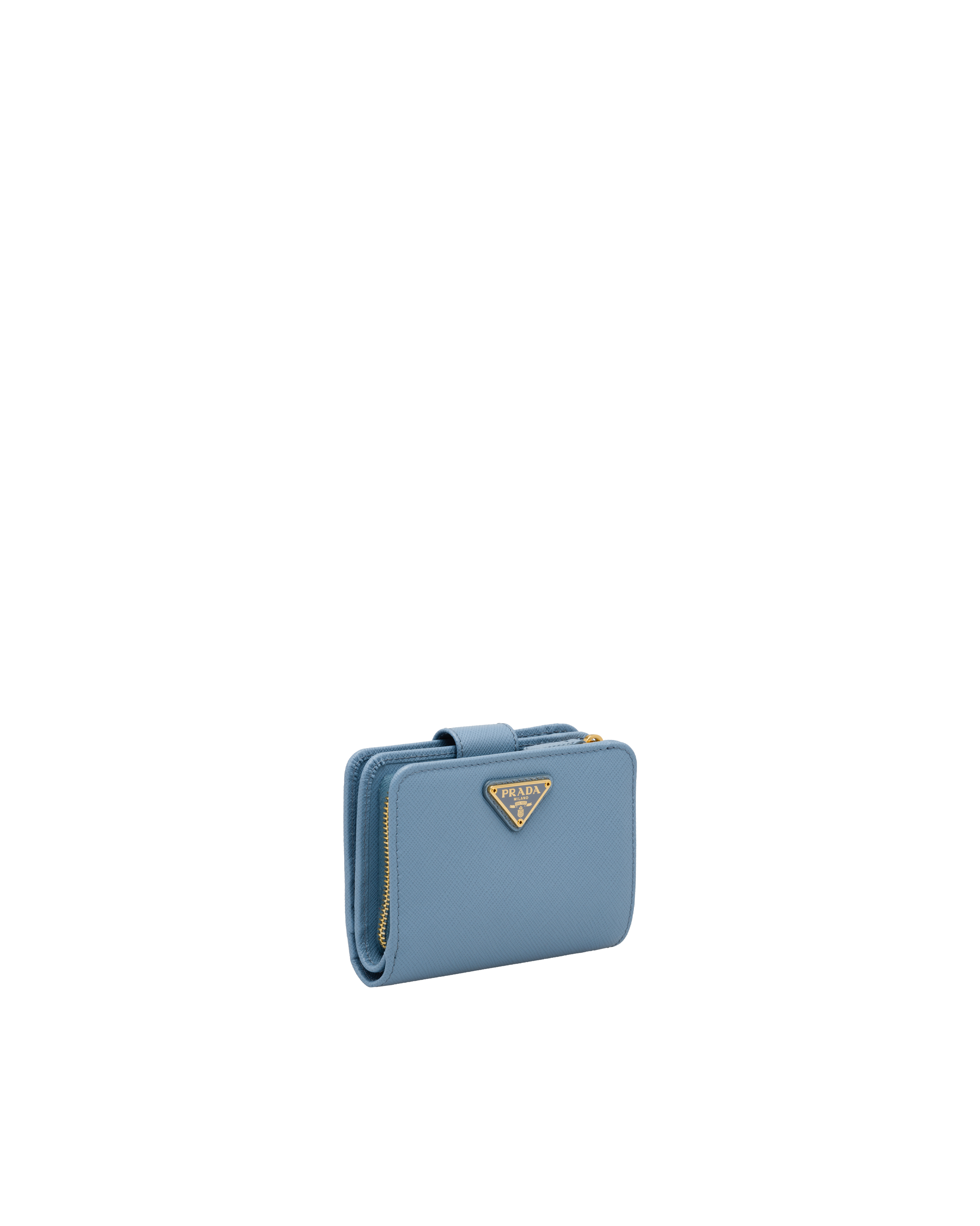 ライトブルー サフィアーノトライアングル 財布 | PRADA