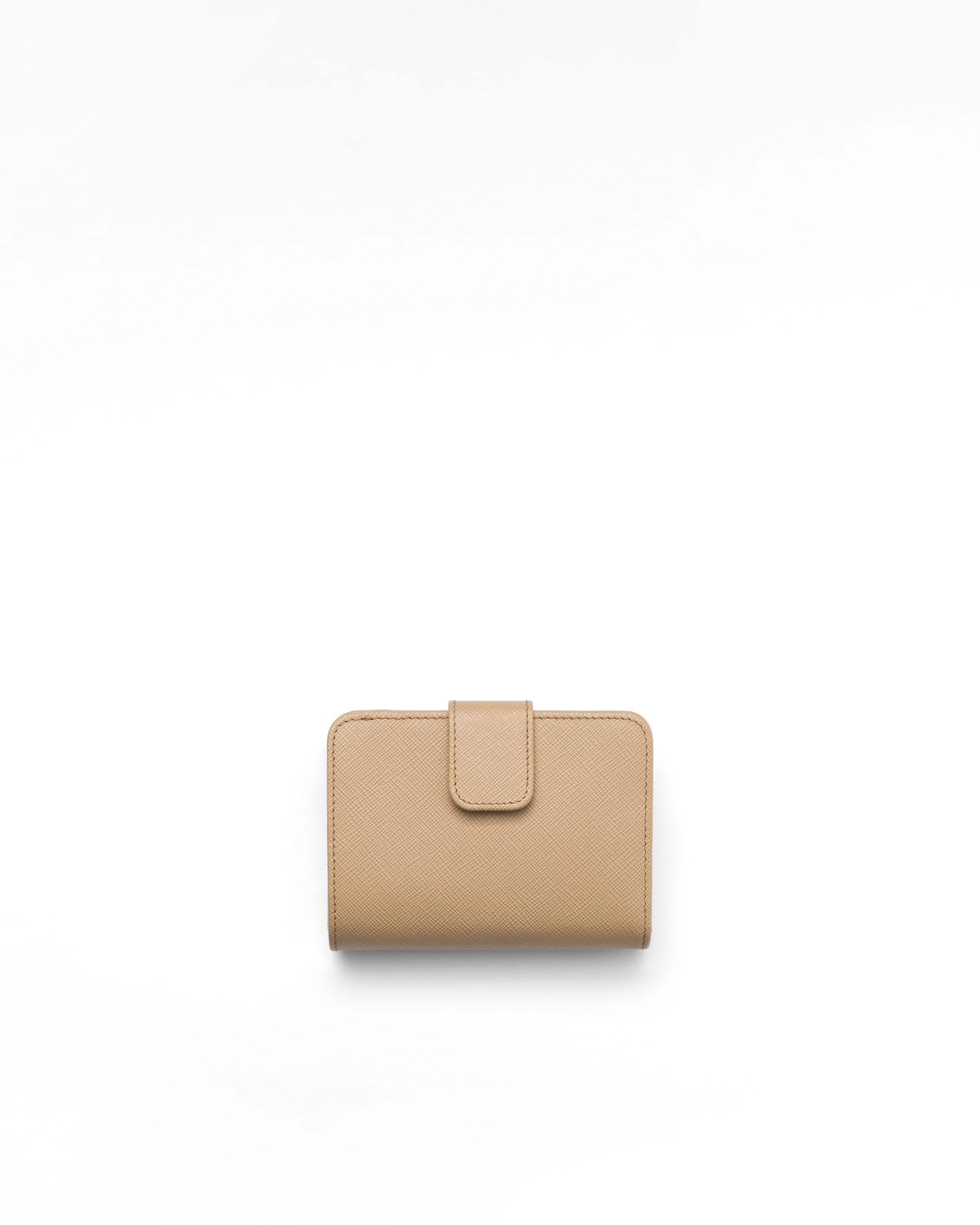 Prada Small Saffiano Leather Wallet, Women, Sand/caramel