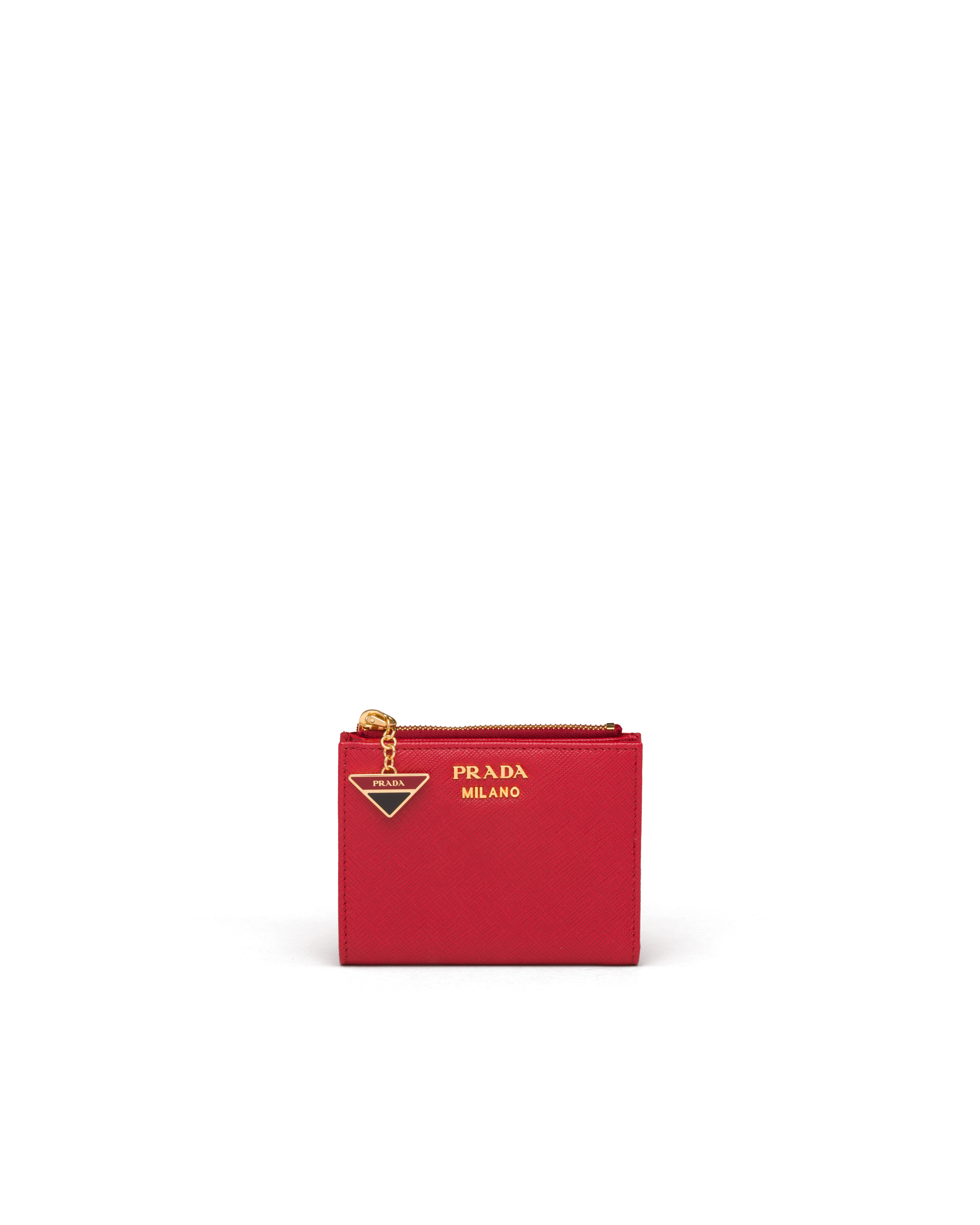 Fiery Red Saffiano leather wallet Prada