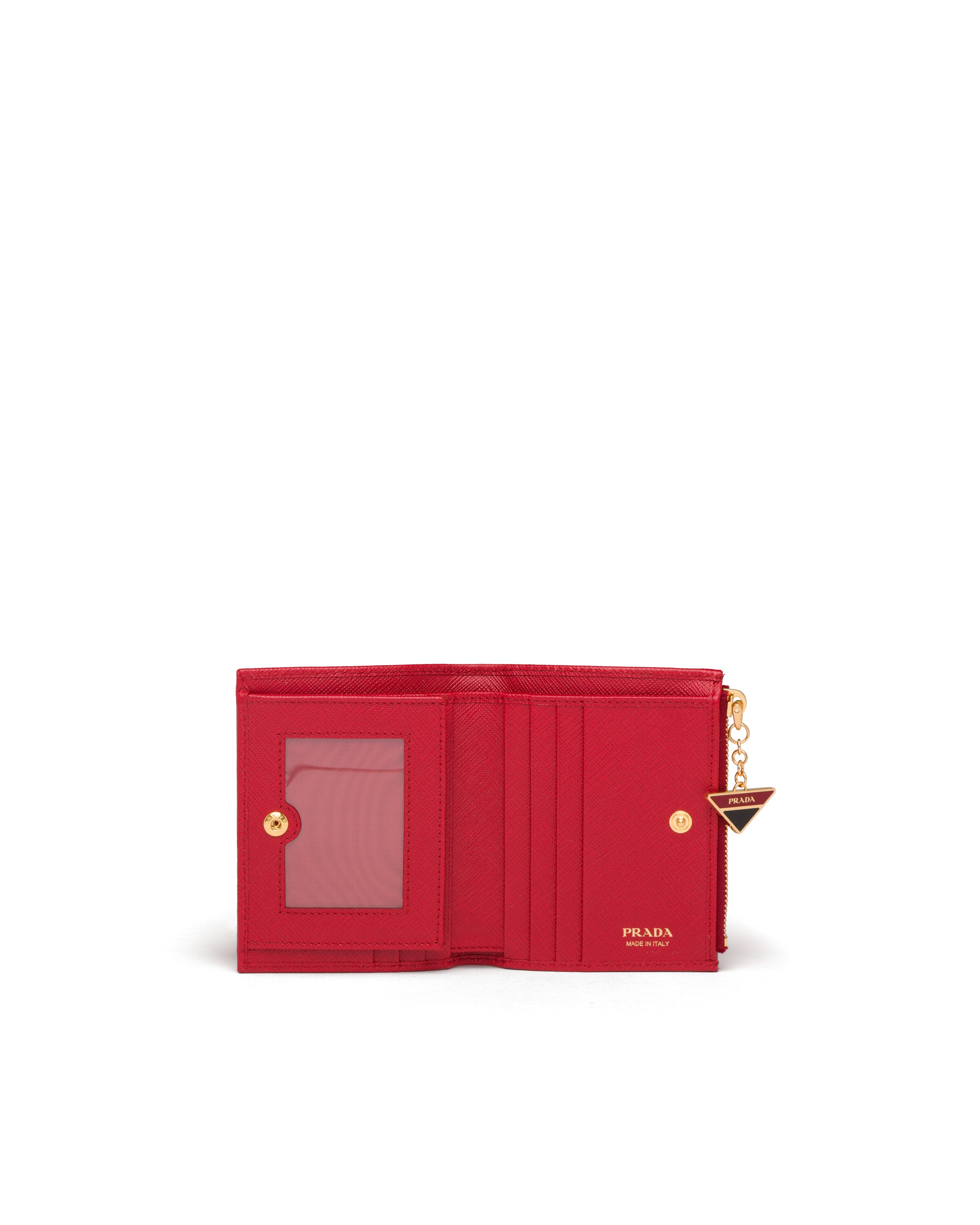 Fiery Red Saffiano leather wallet Prada