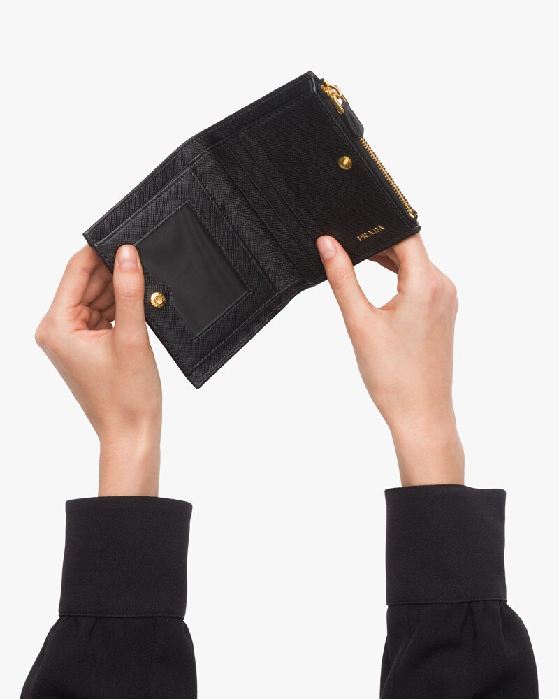 prada small leather wallet