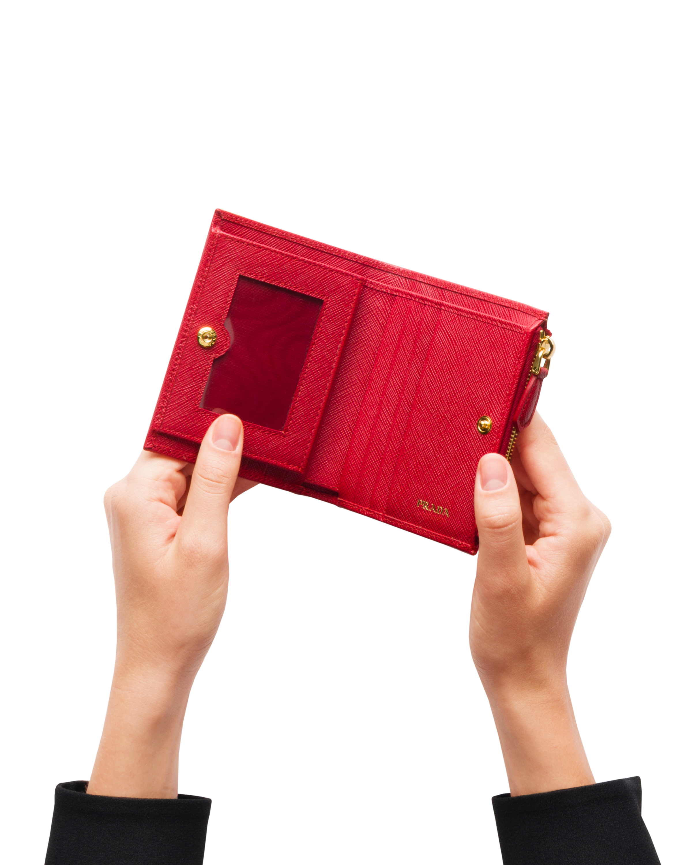 Fiery Red Small Saffiano Leather Wallet | PRADA