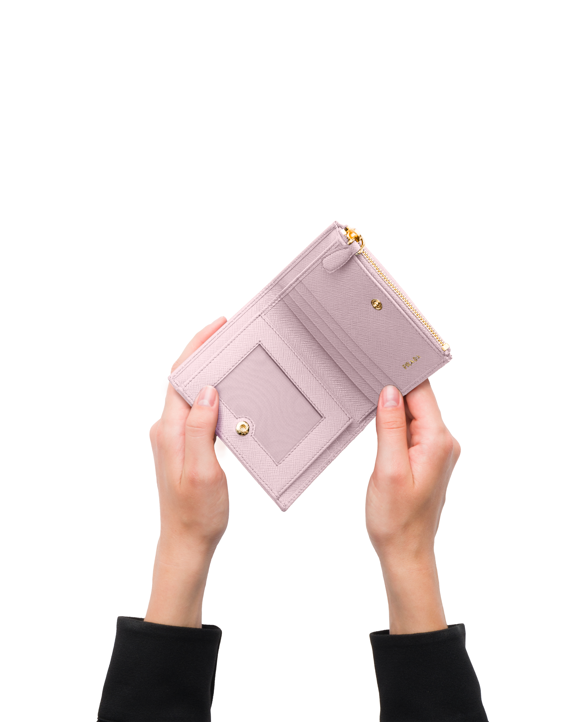 Alabaster Pink Small Saffiano Leather Wallet | PRADA
