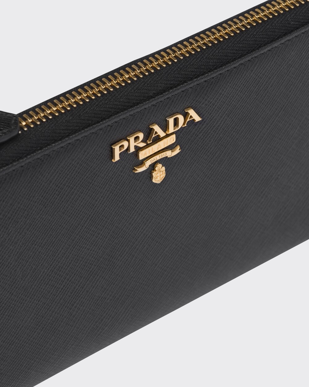 gray prada wallet
