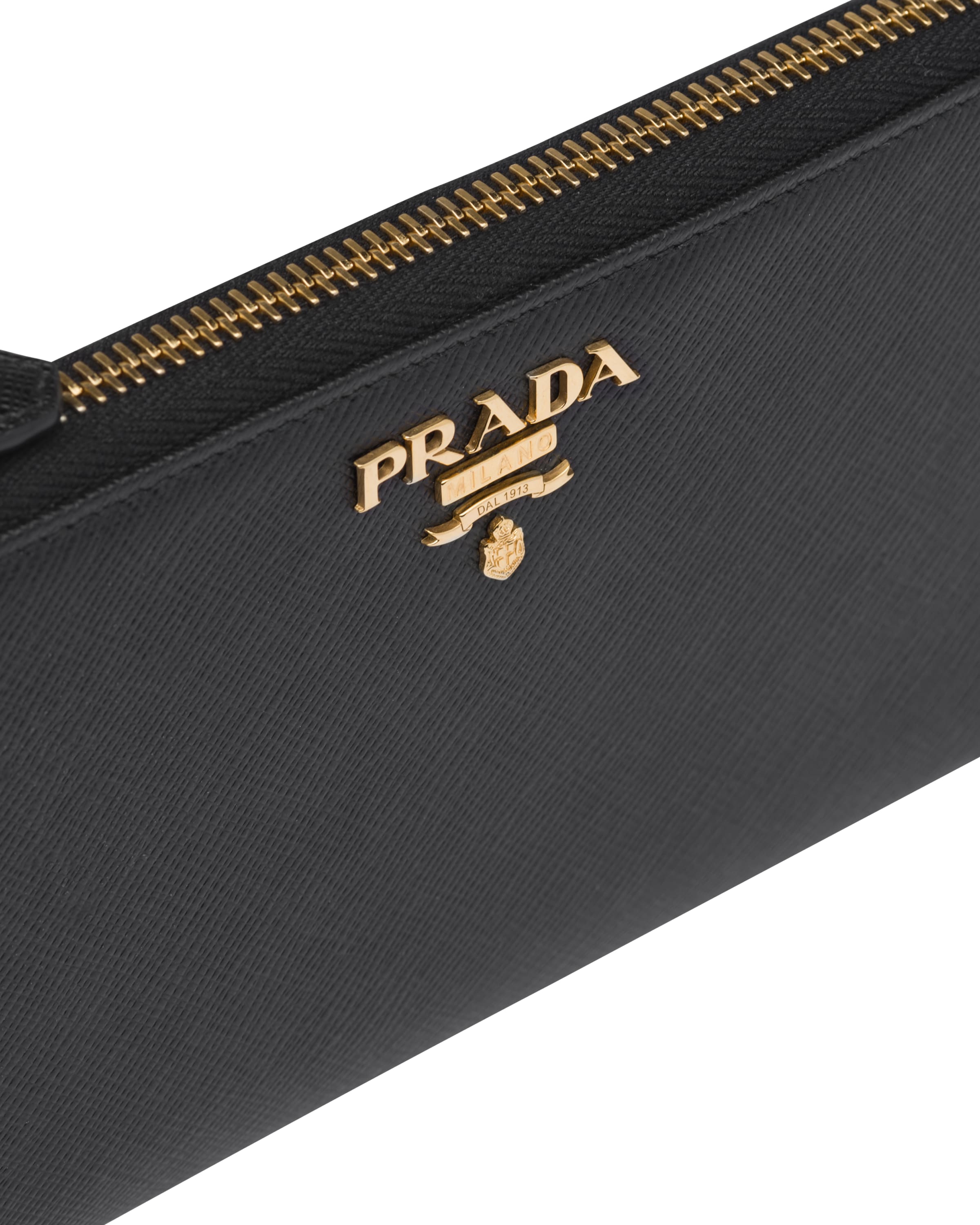 Black Large Saffiano Leather Wallet Prada